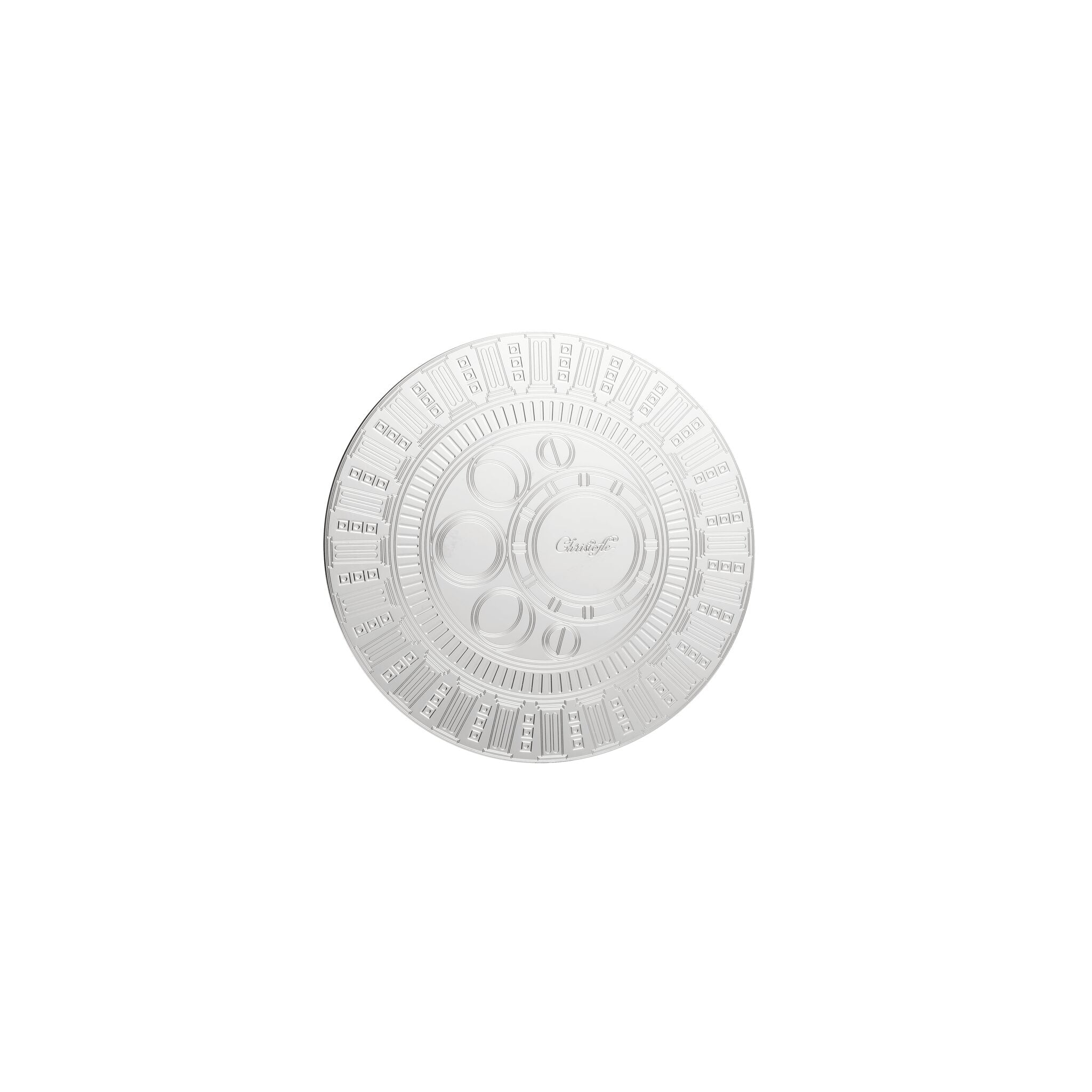 Christofle Palladium Plated Coaster Set on a white background