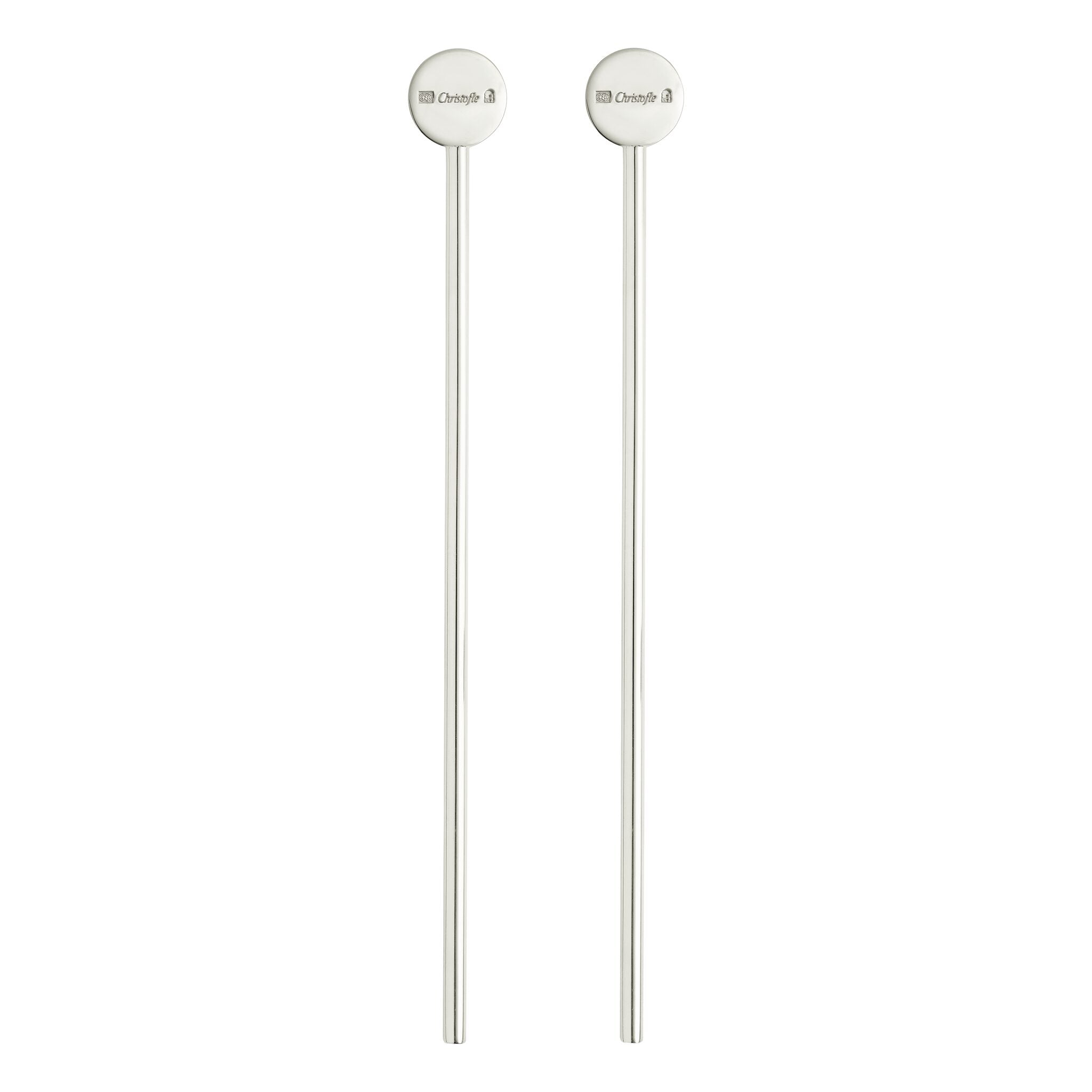 Christofle Uni Two Silver-Plated Mixers in silver-plate on a white background