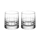 Christofle Graphik Set of 2 Crystal Double Old Fashioned Glasses in crystal on a white background