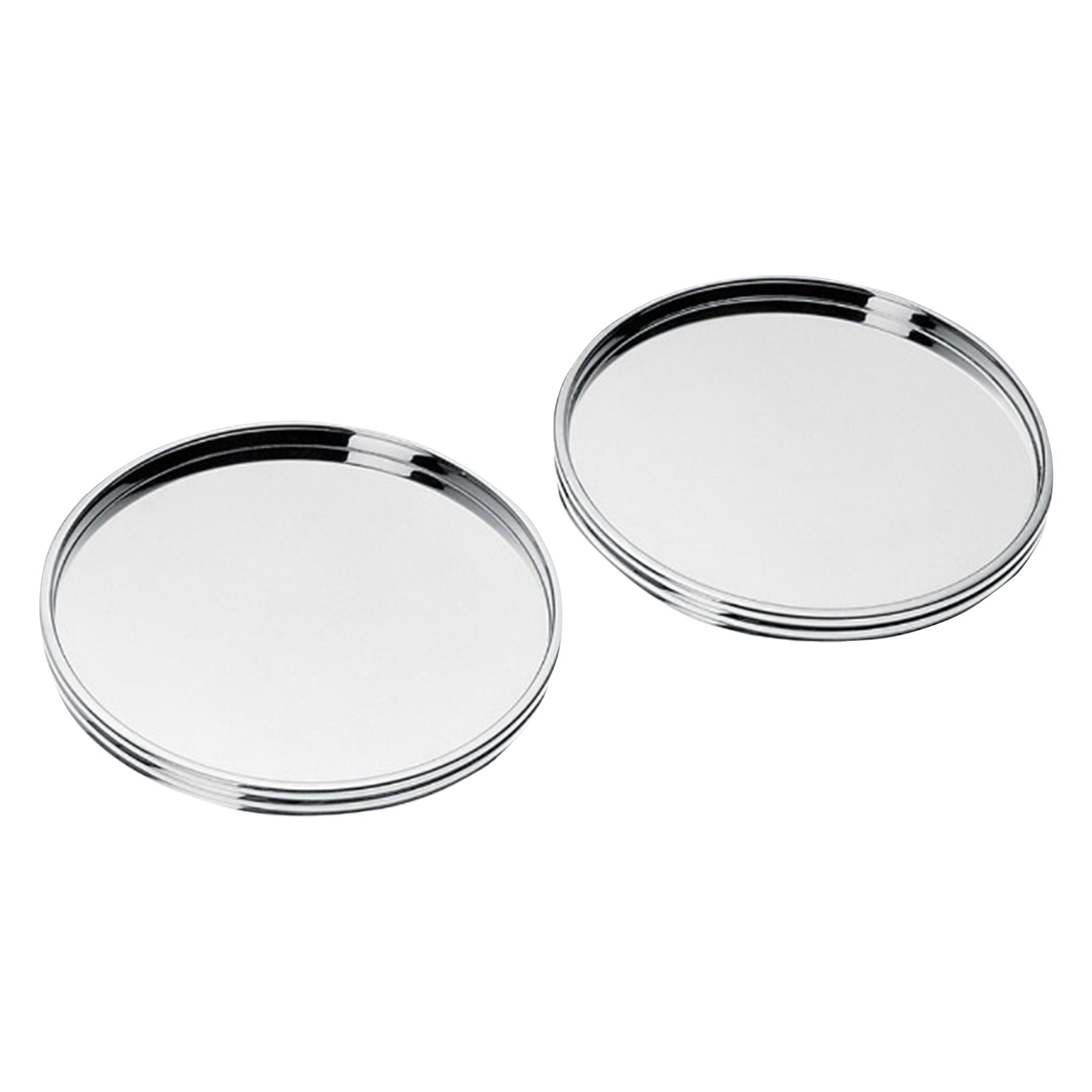Christofle K+T Two Silver-Plated Coasters in silver-plate on a white background