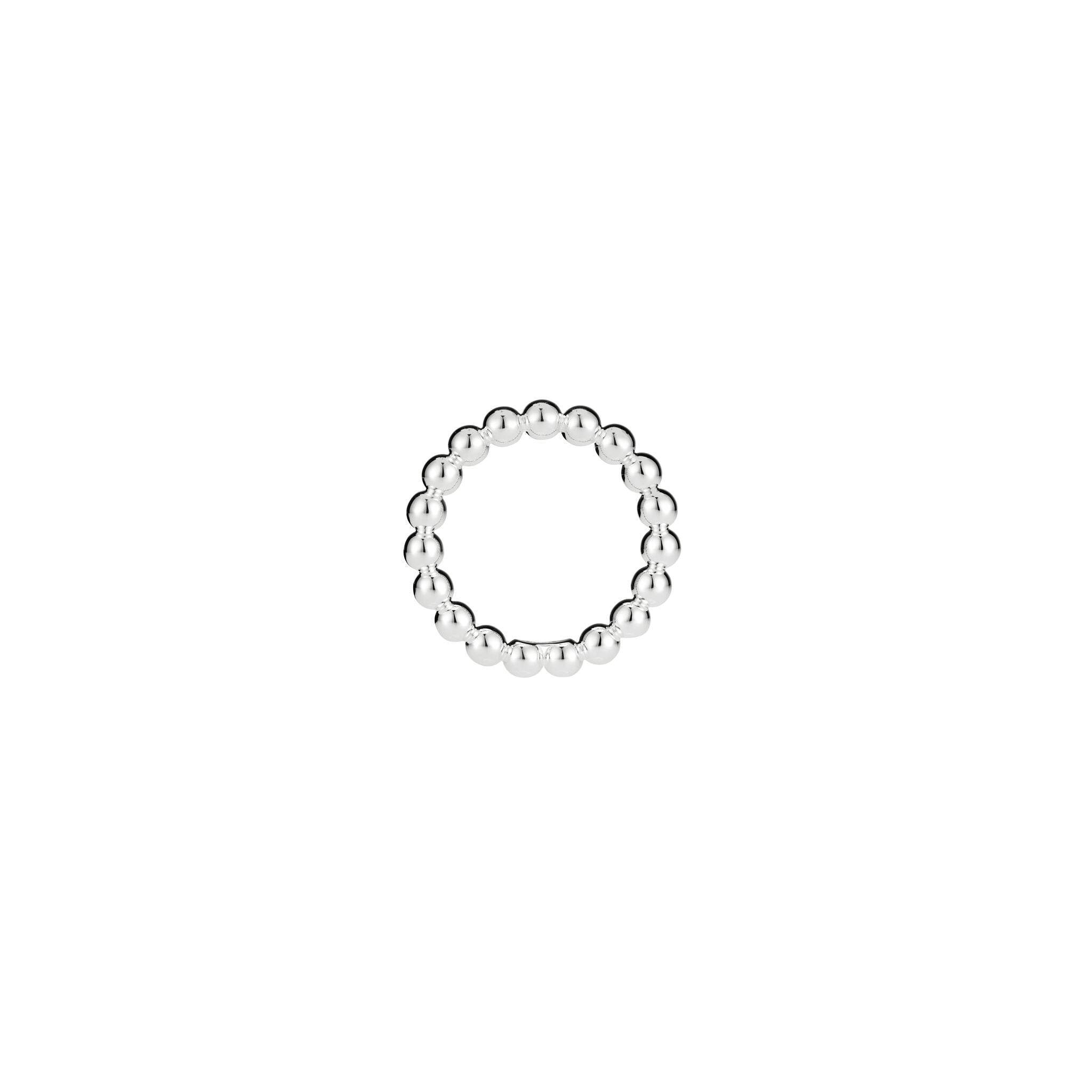 Christofle Perles Silver-Plated Napkin Ring Set in silver-plate on a white background