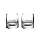 Christofle Graphik Crystal Old Fashioned Glass Set in crystal on a white background