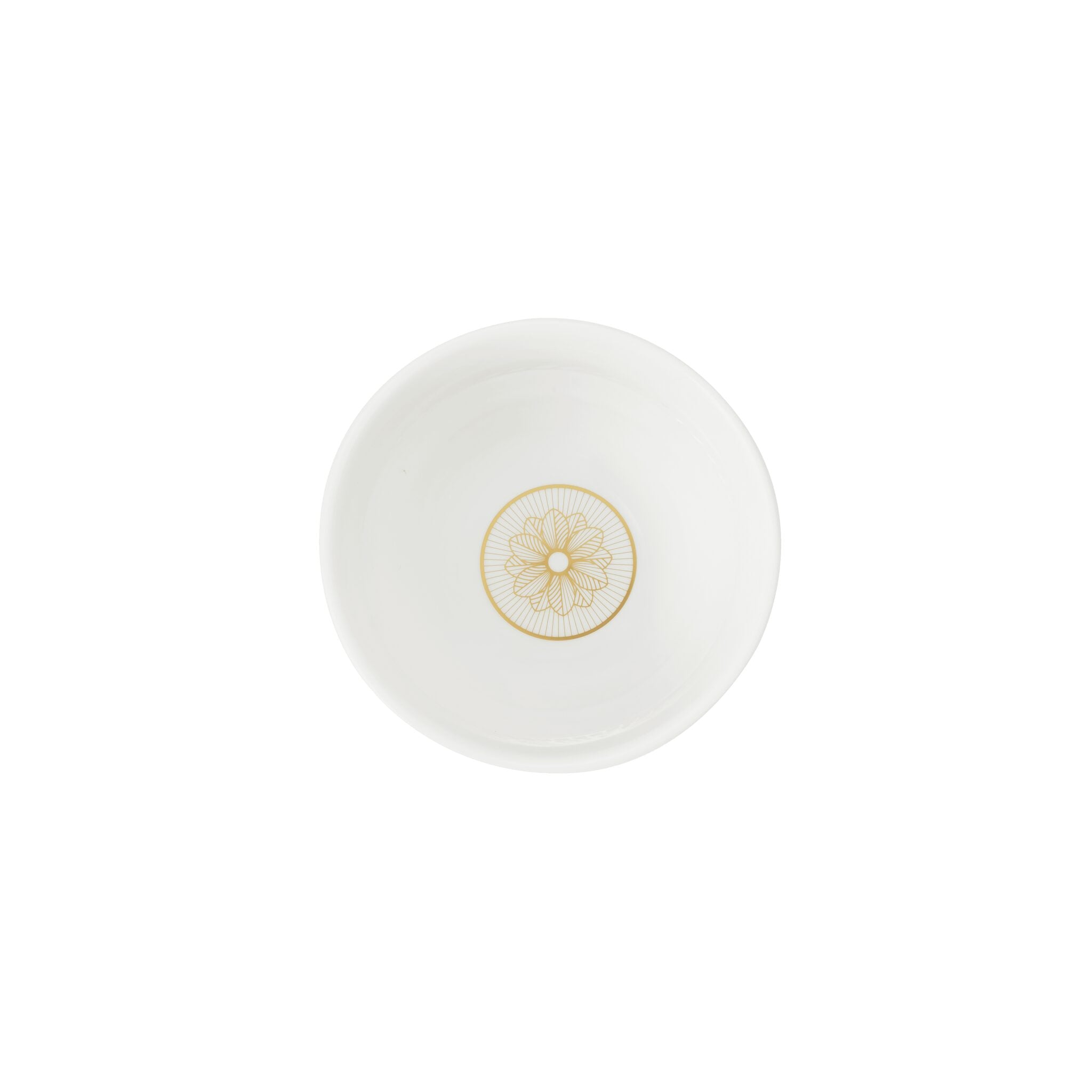Christofle Malmaison Gold Finish Porcelain Tea & Coffee Cup Set in porcelain on a white background