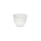 Christofle Malmaison Platinum Finish Porcelain Tea & Coffee Cup Set in porcelain on a white background