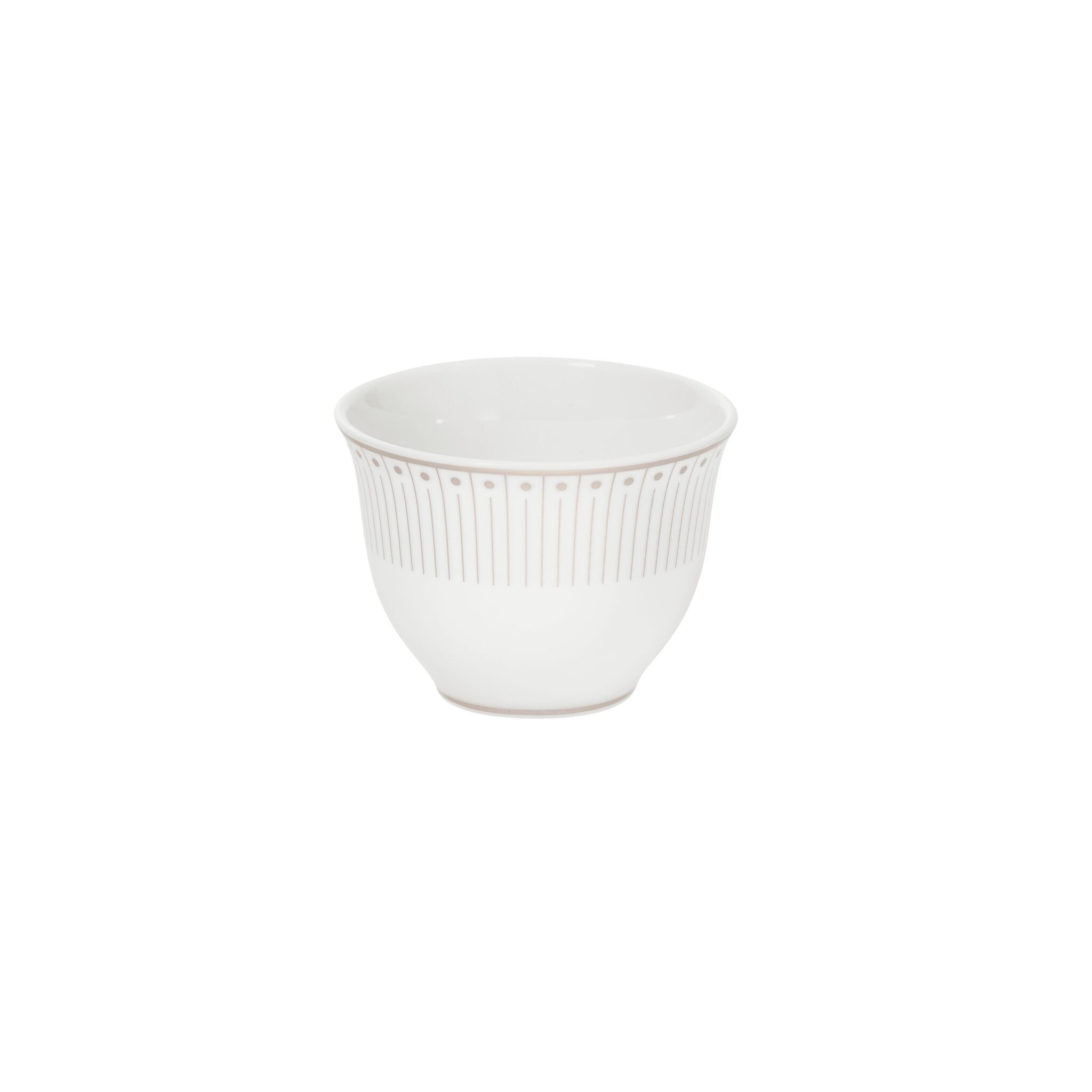 Christofle Malmaison Platinum Finish Porcelain Tea & Coffee Cup Set in porcelain on a white background