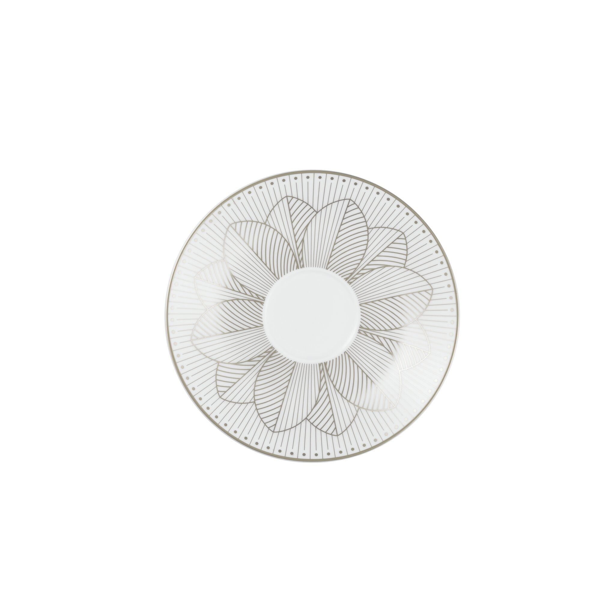 Christofle Malmaison Set of 2 Porcelain Tea Cup and Saucers Platinum Finish — additional view