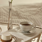 Christofle Malmaison Set of 2 Porcelain Tea Cup and Saucers Platinum Finish — additional view