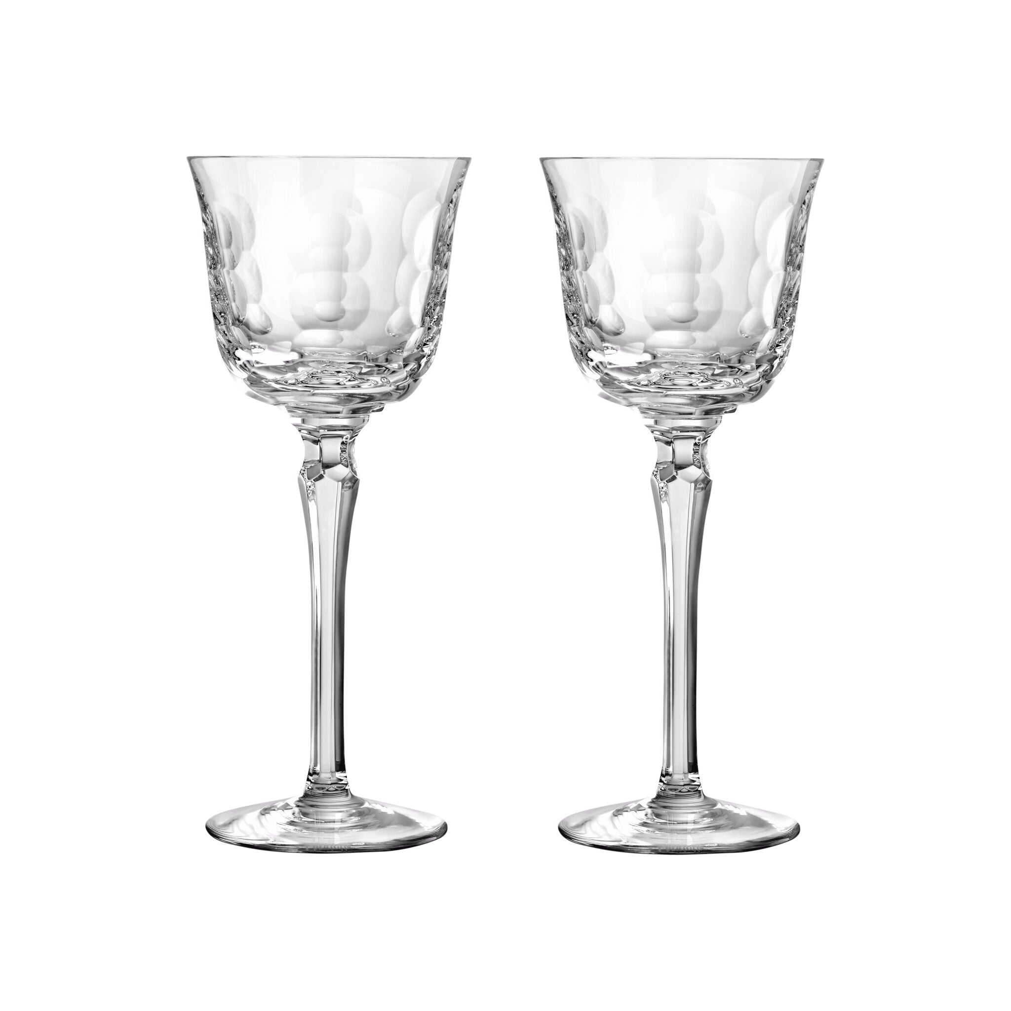 Christofle White Wine Crystal Glasses - Set of 2 in crystal on a white background