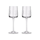 Christofle Graphik Set of 2 Crystal White Wine Glasses in crystal on a white background