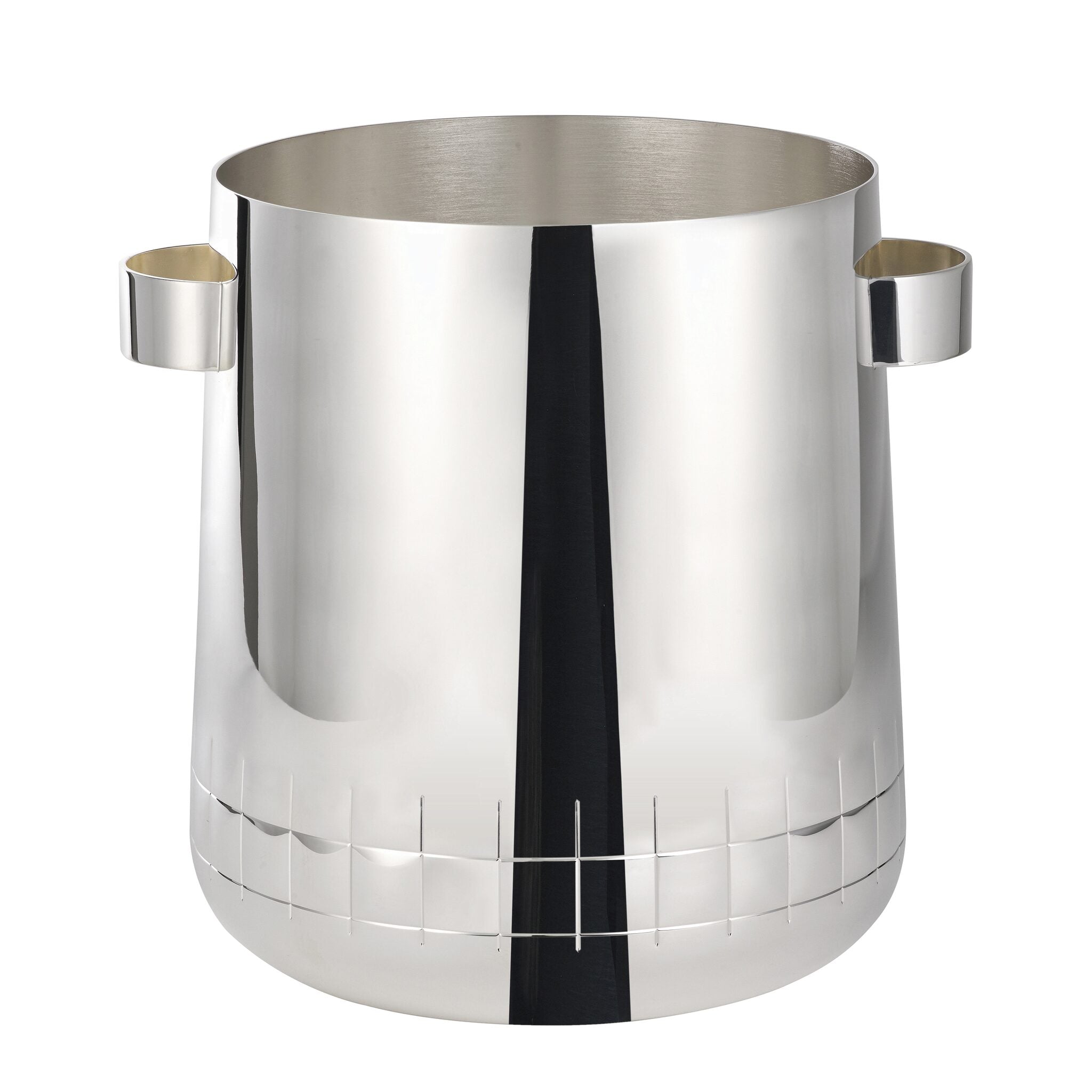 Christofle Graphik Silver-Plated Champagne Cooler in silver-plate on a white background