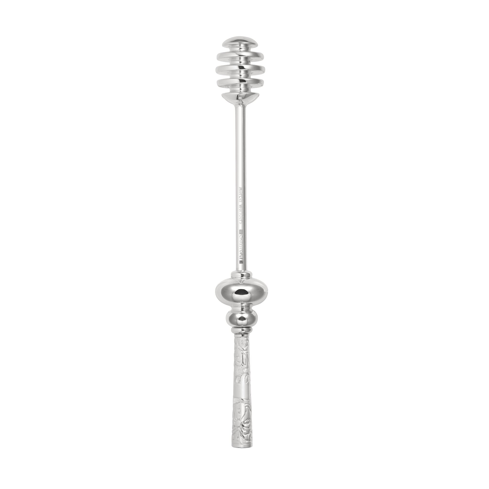Christofle Jardin d'Eden Silver-Plated Honey Dipper in silver-plate on a white background