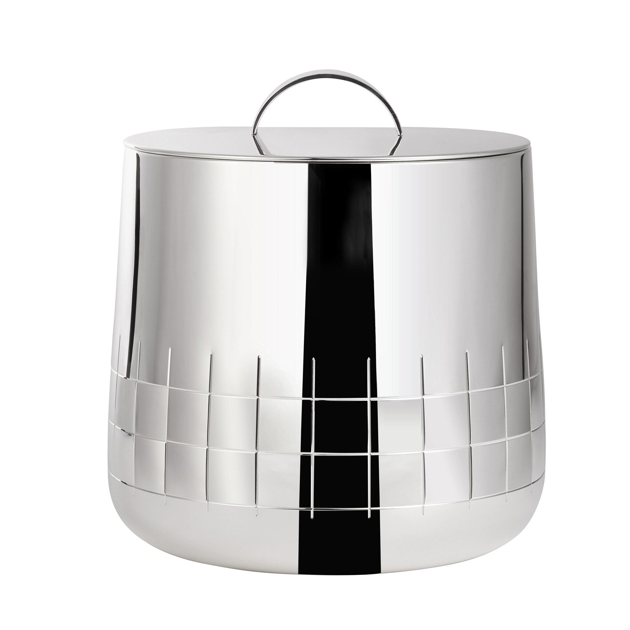 Christofle Graphik Silver-Plated Insulated Ice Bucket in silver-plate on a white background
