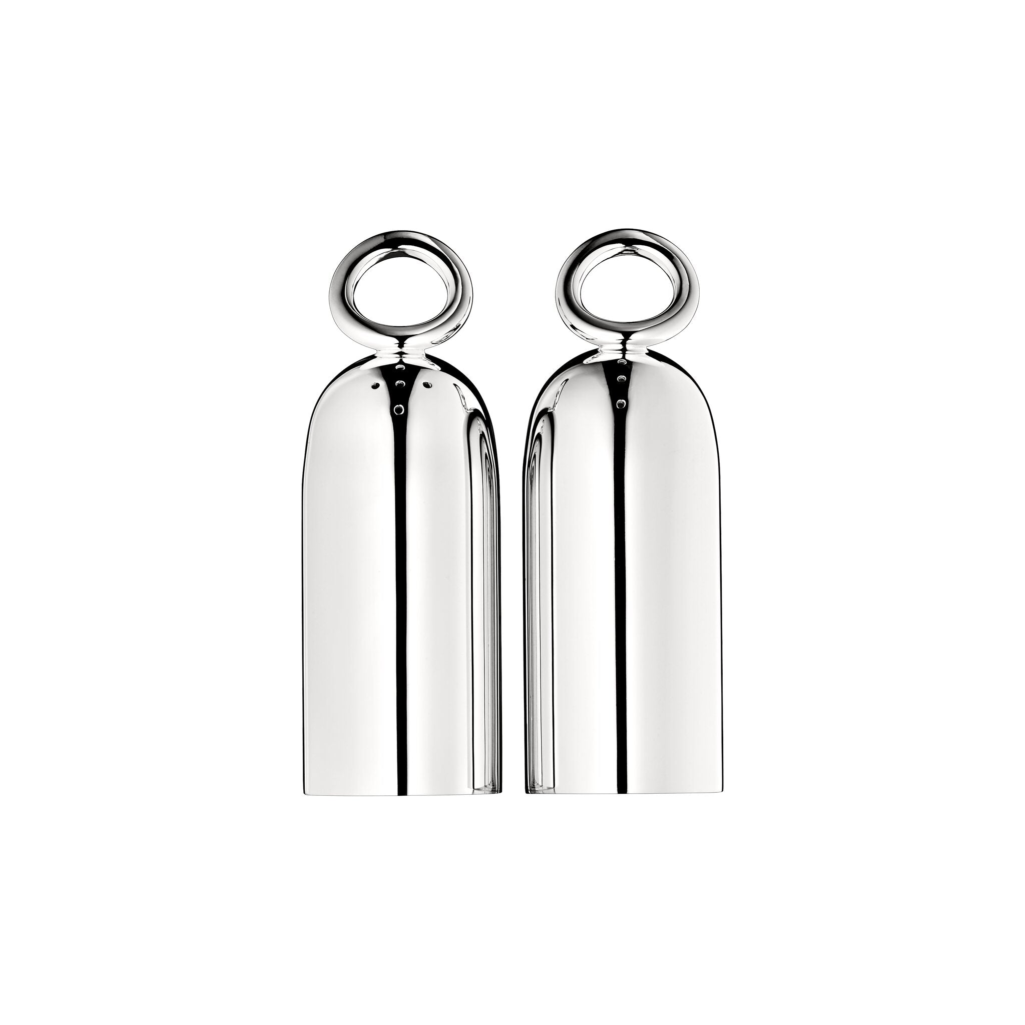 Christofle Silver-Plated Salt & Pepper Shaker Set in silver-plate on a white background