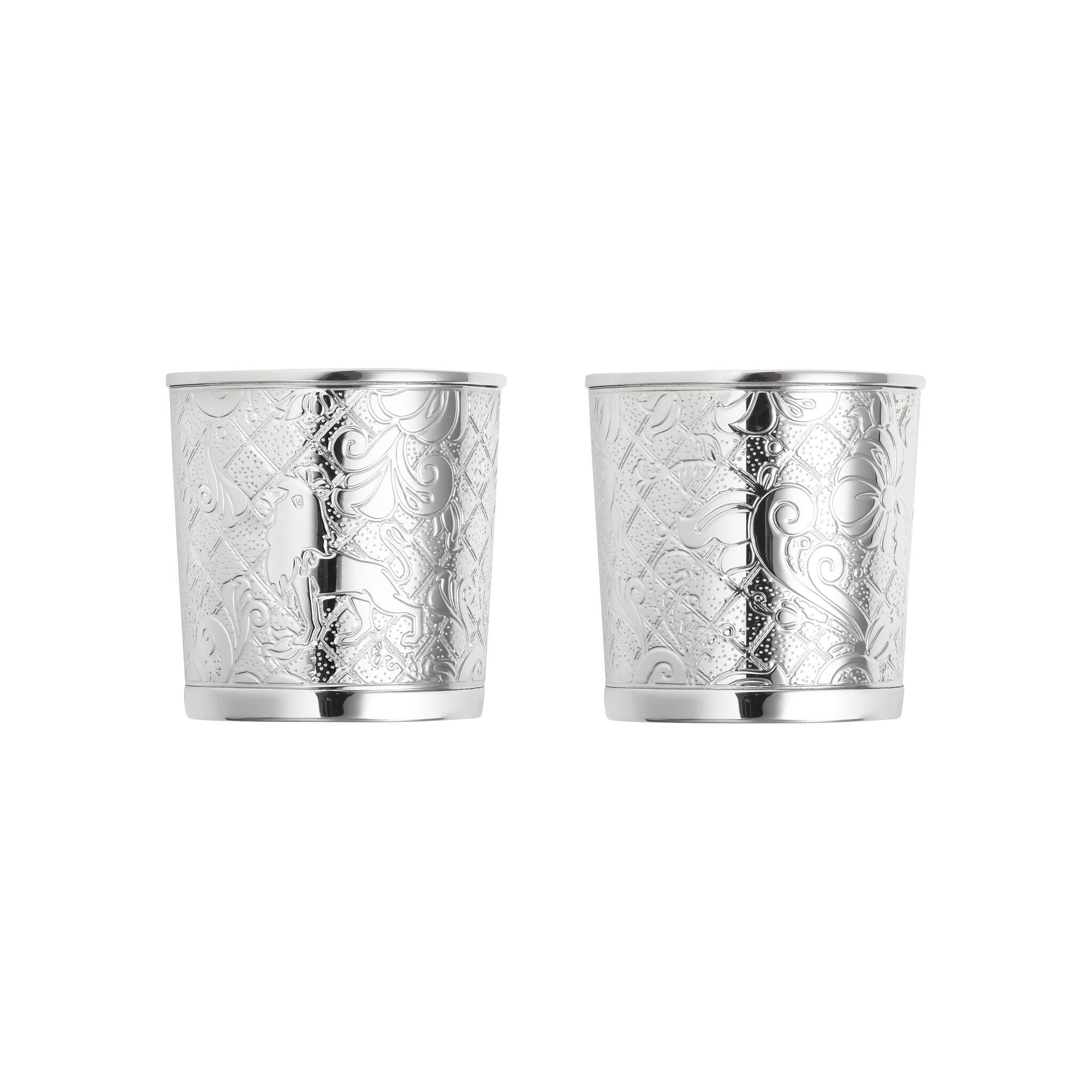 Christofle Silver-Plated Shot Glasses, Set of 2 in silver-plate on a white background