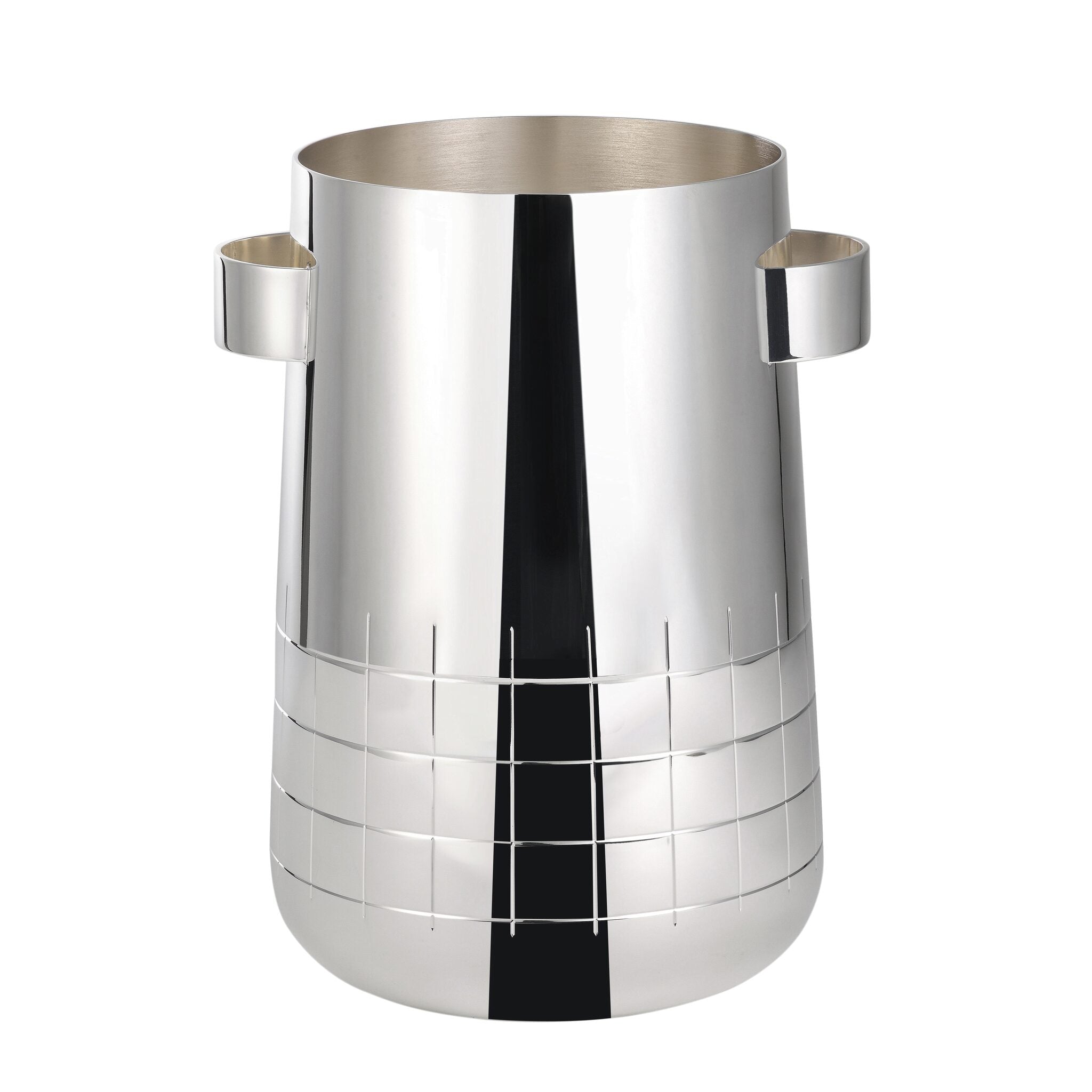 Christofle Graphik Silver-Plated Wine Cooler in silver-plate on a white background