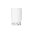Christofle Babylone Small Porcelain Vase in sterling silver on a white background
