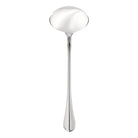 Christofle Albi Stainless Steel Soup Ladle in stainless steel on a white background