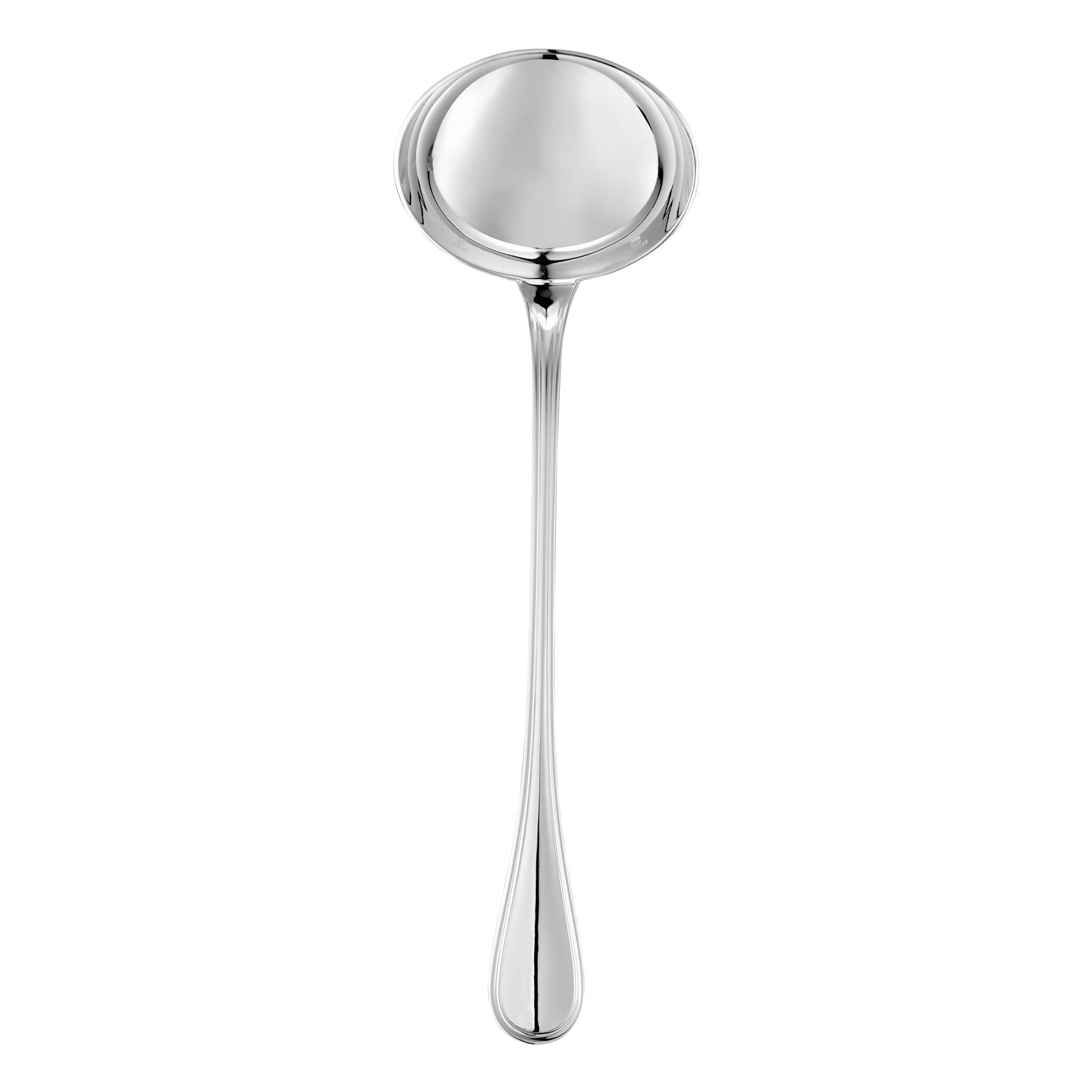 Christofle Albi Silver-Plated Soup Ladle in silver-plate on a white background