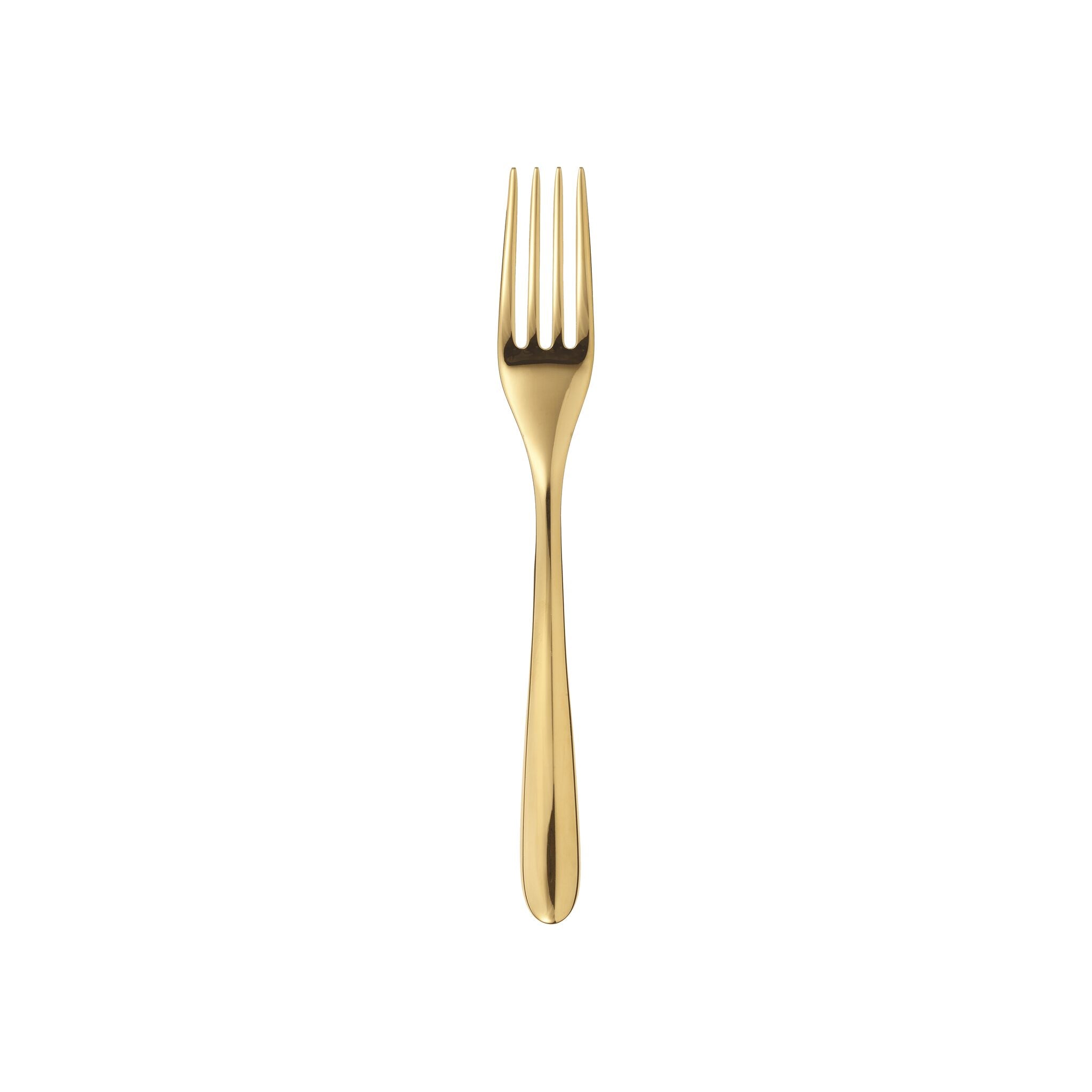 Christofle L'Ame de Christofle Stainless Steel Dessert Fork - Gold Colour in stainless steel on a white background