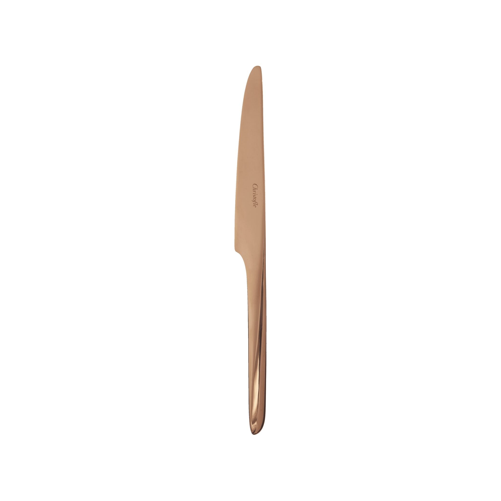 Christofle L'Ame de Christofle Stainless Steel Dessert Knife - Copper Colour in stainless steel on a white background