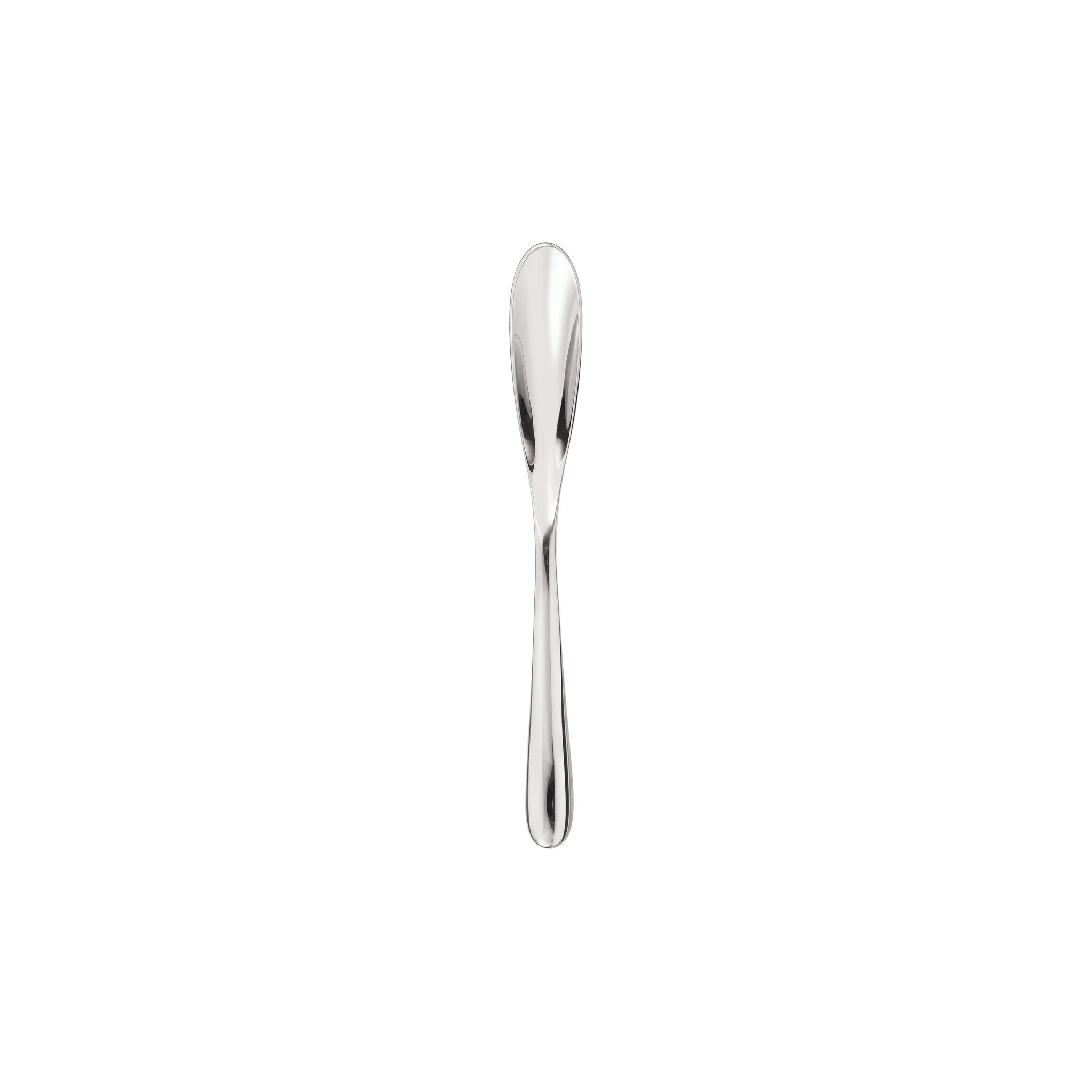 Christofle L'Ame de Christofle Stainless Steel Espresso Spoon in stainless steel on a white background