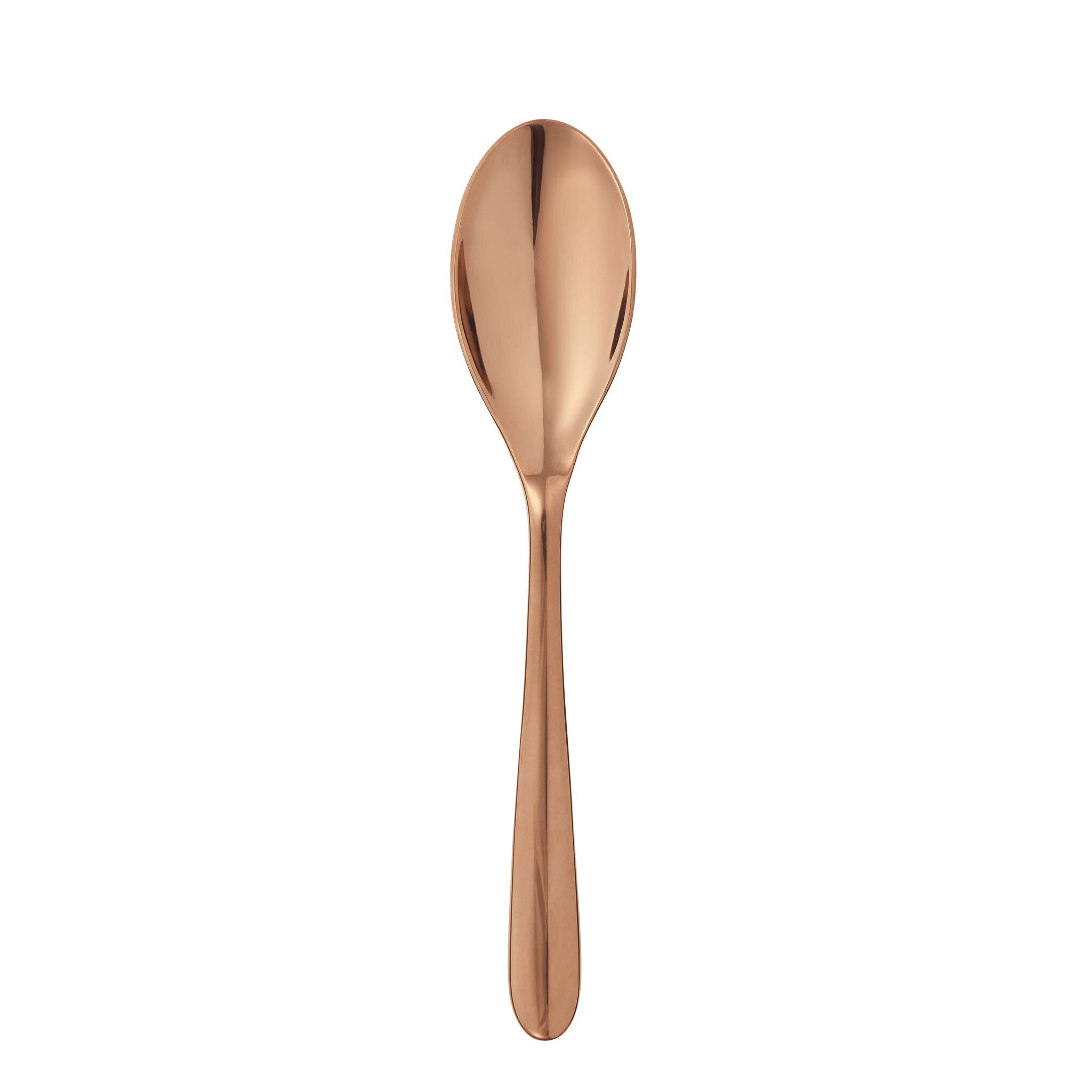 Christofle L'Ame de Christofle Stainless Steel Soup Spoon - Copper Colour in stainless steel on a white background