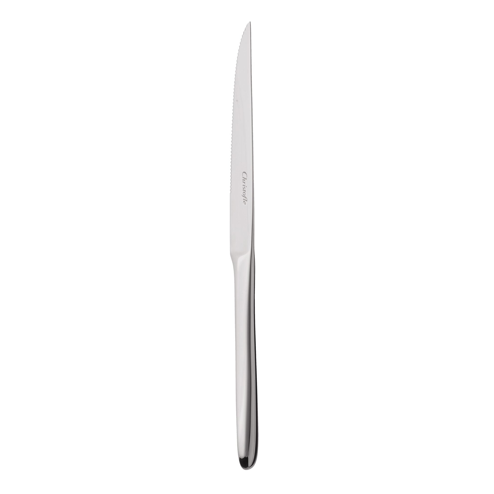 Christofle L'Ame de Christofle Stainless Steel Steak Knife in stainless steel on a white background