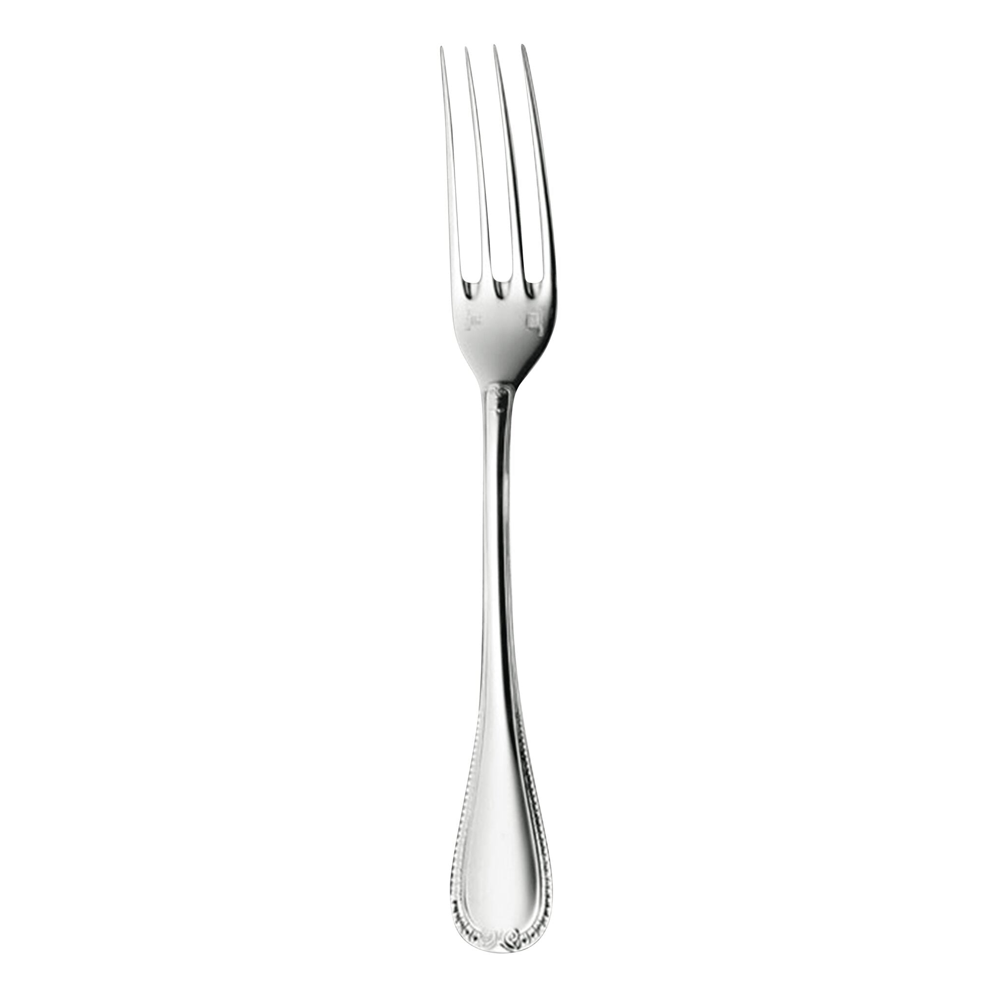 Christofle Malmaison Sterling Silver Standard Luncheon Fork in sterling silver on a white background