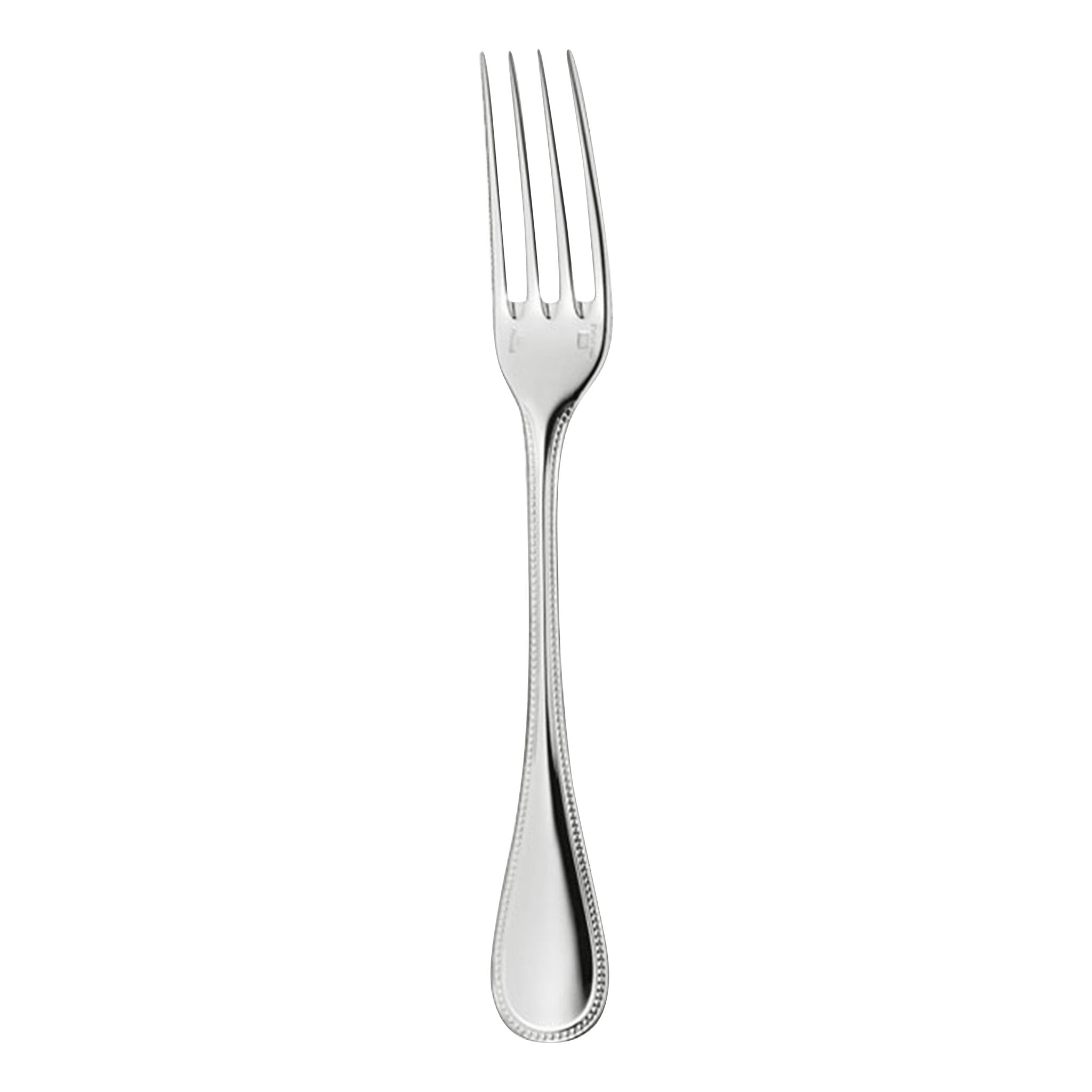 Christofle Perles Sterling Silver Standard Luncheon Fork in sterling silver on a white background
