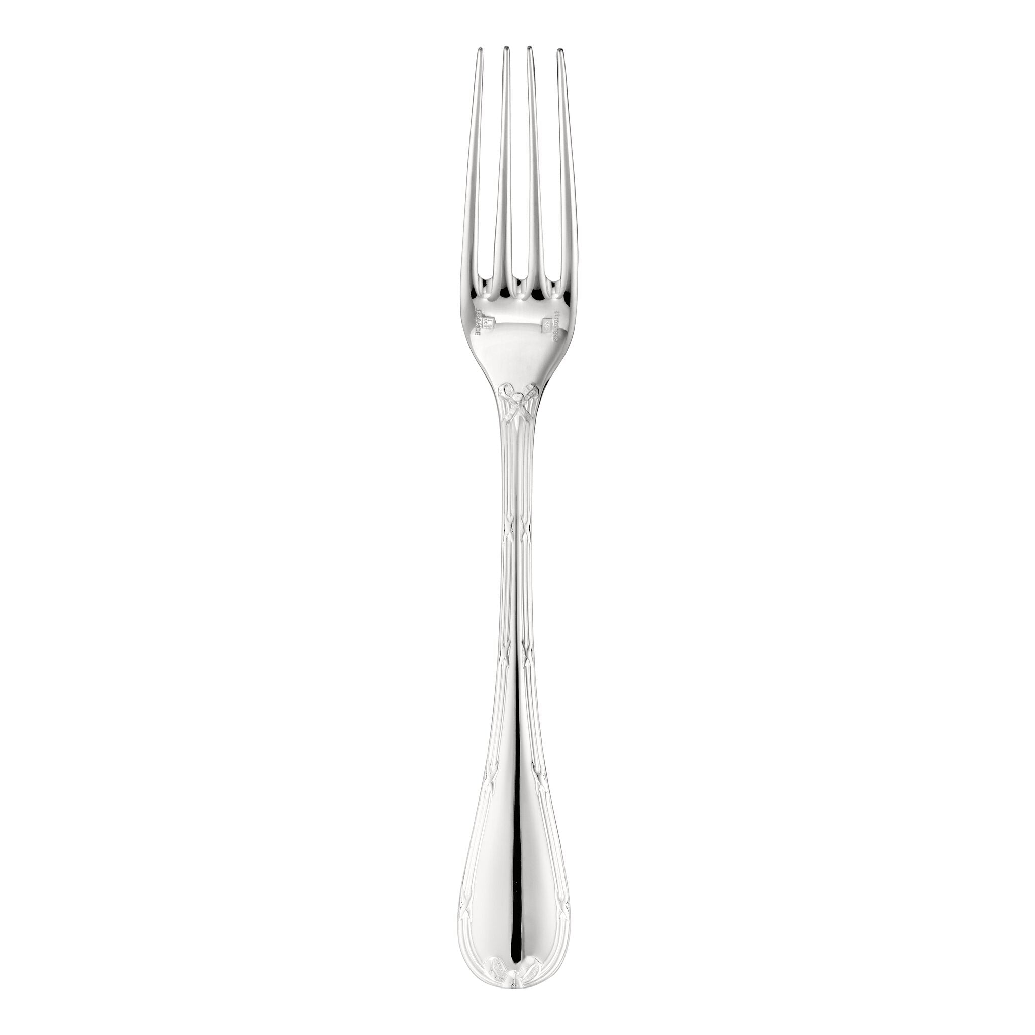 Christofle Rubans Silver-Plated Standard Fork in silver-plate on a white background