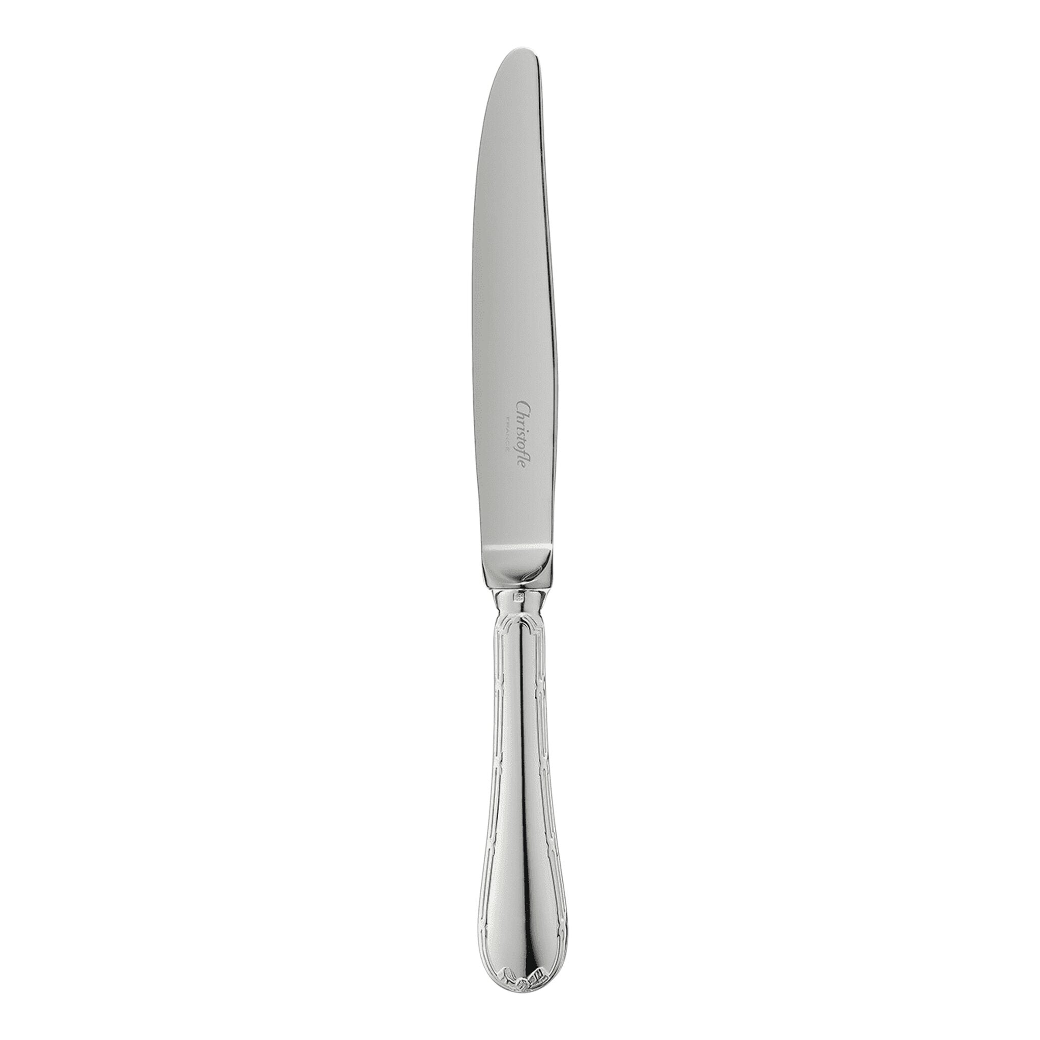Christofle Rubans Silver-Plated Luncheon Knife in silver-plate on a white background