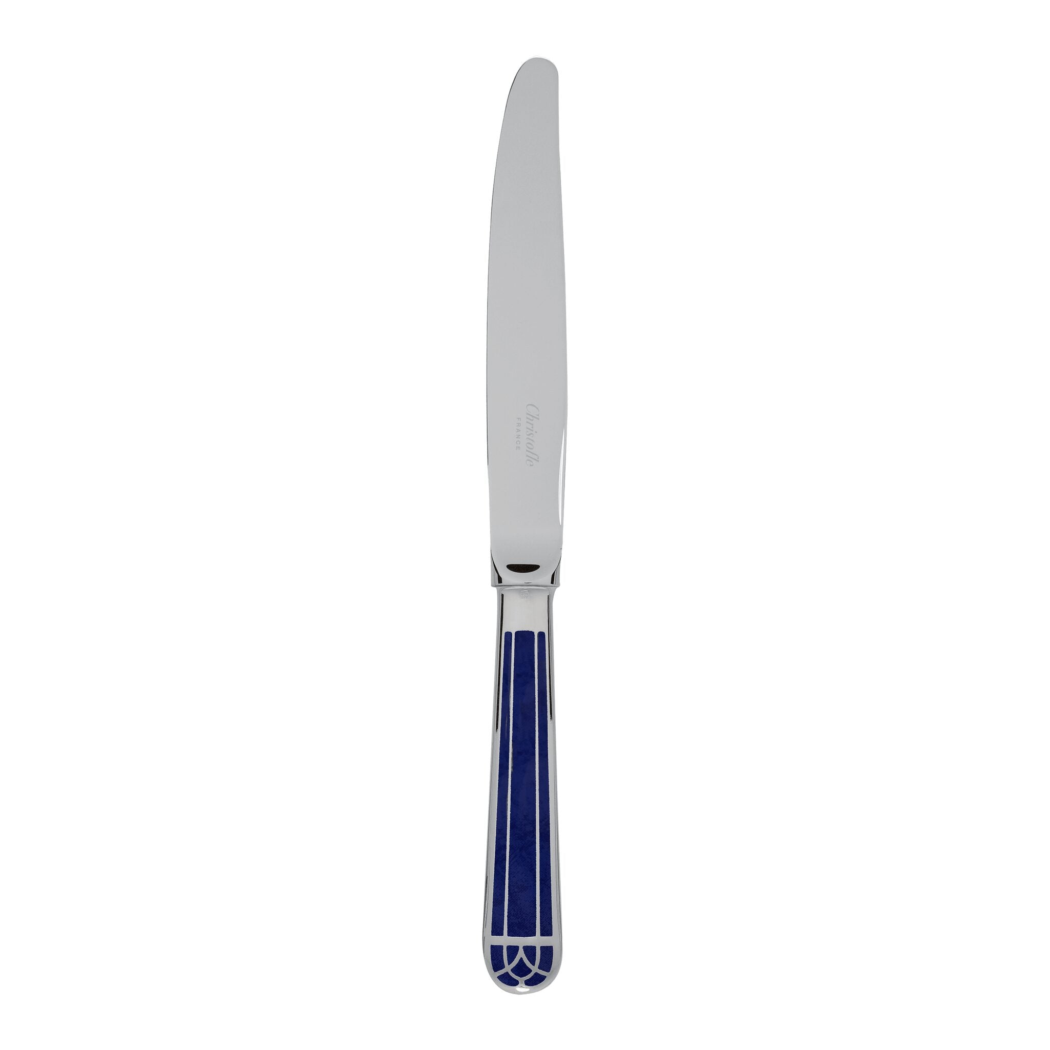 Christofle Standard Dinner Knife Blue Talisman SP B00140025 in silver-plate on a white background