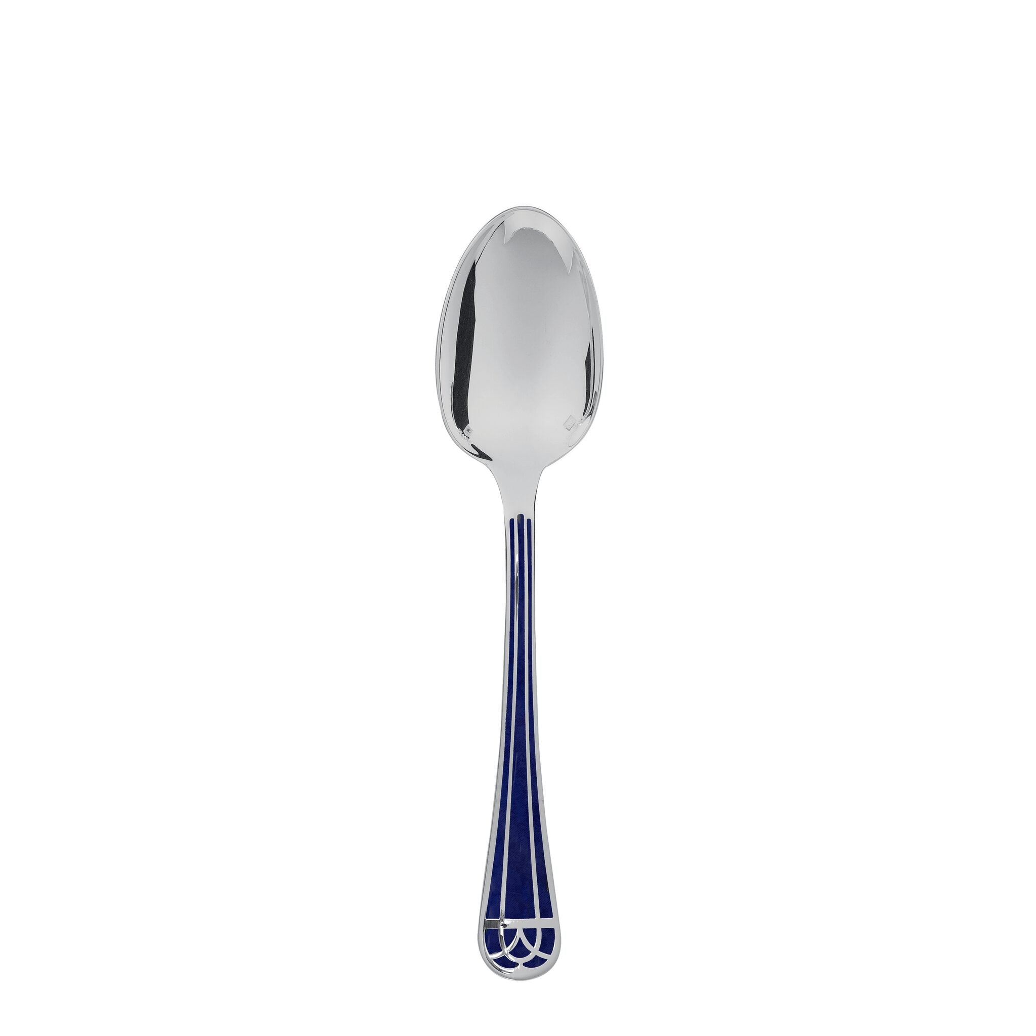 Christofle Silver-Plated Standard Spoon - Marbled Blue in silver-plate on a white background