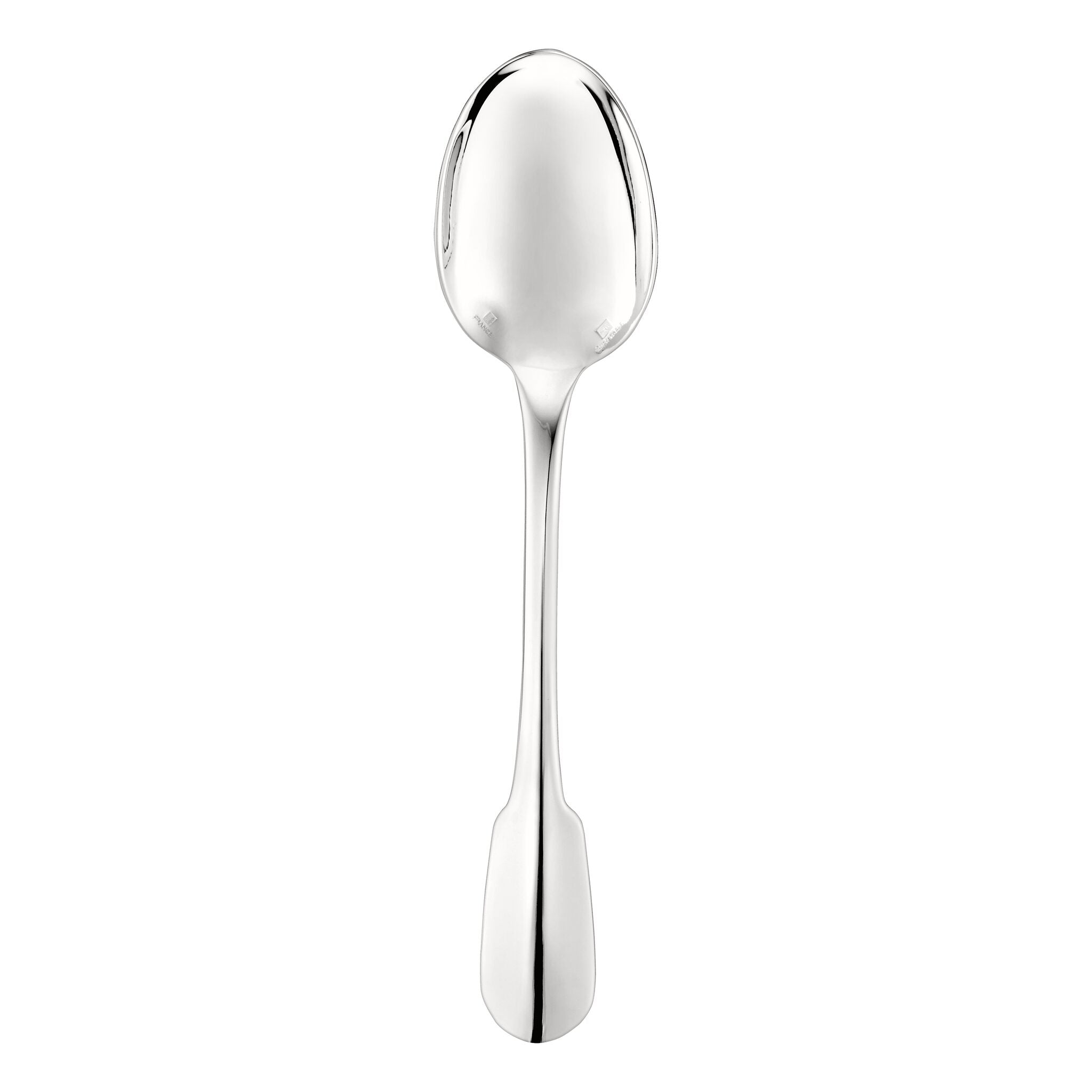 Christofle Cluny Silver-Plated Soup Spoon in silver-plate on a white background