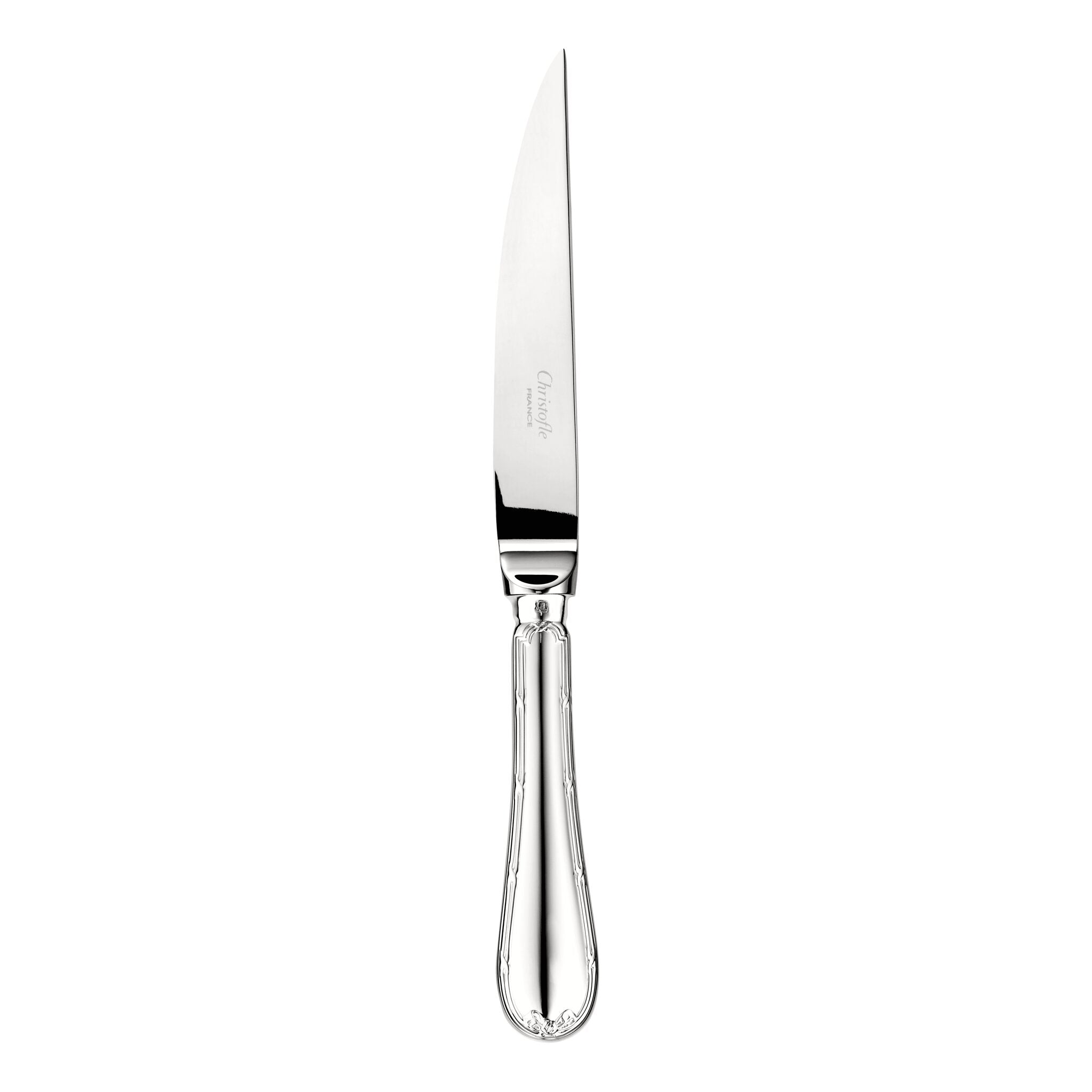 Christofle Rubans Silver-Plated Steak Knife in silver-plate on a white background