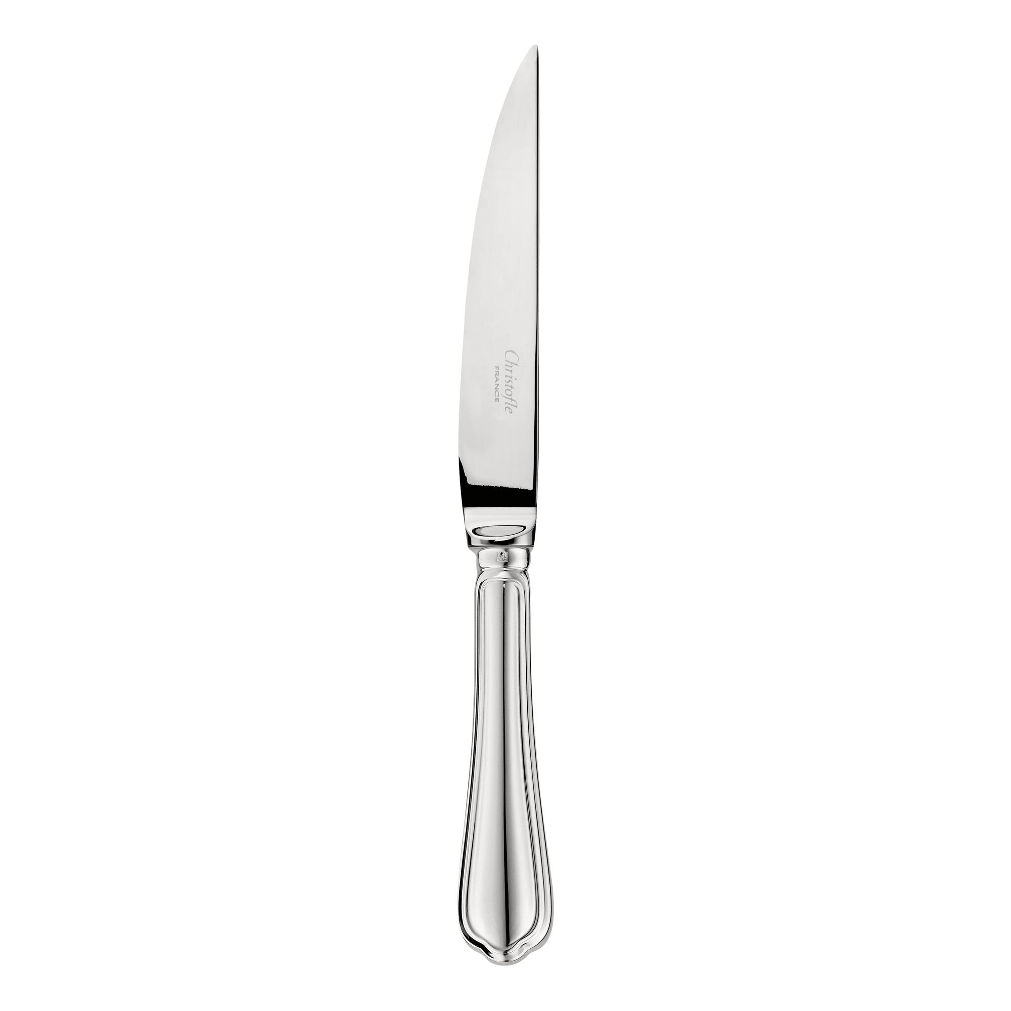 Christofle Spatours Silver-Plated Steak Knife in silver-plate on a white background