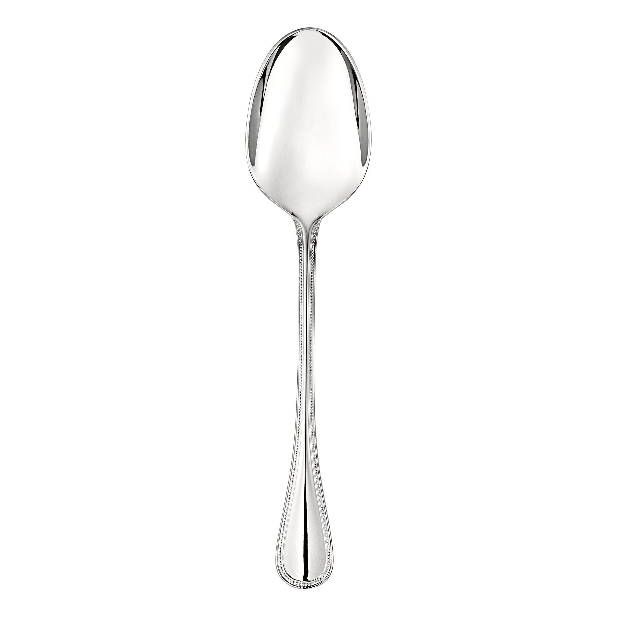 Christofle Stainless Steel Serving Spoon in stainless steel on a white background