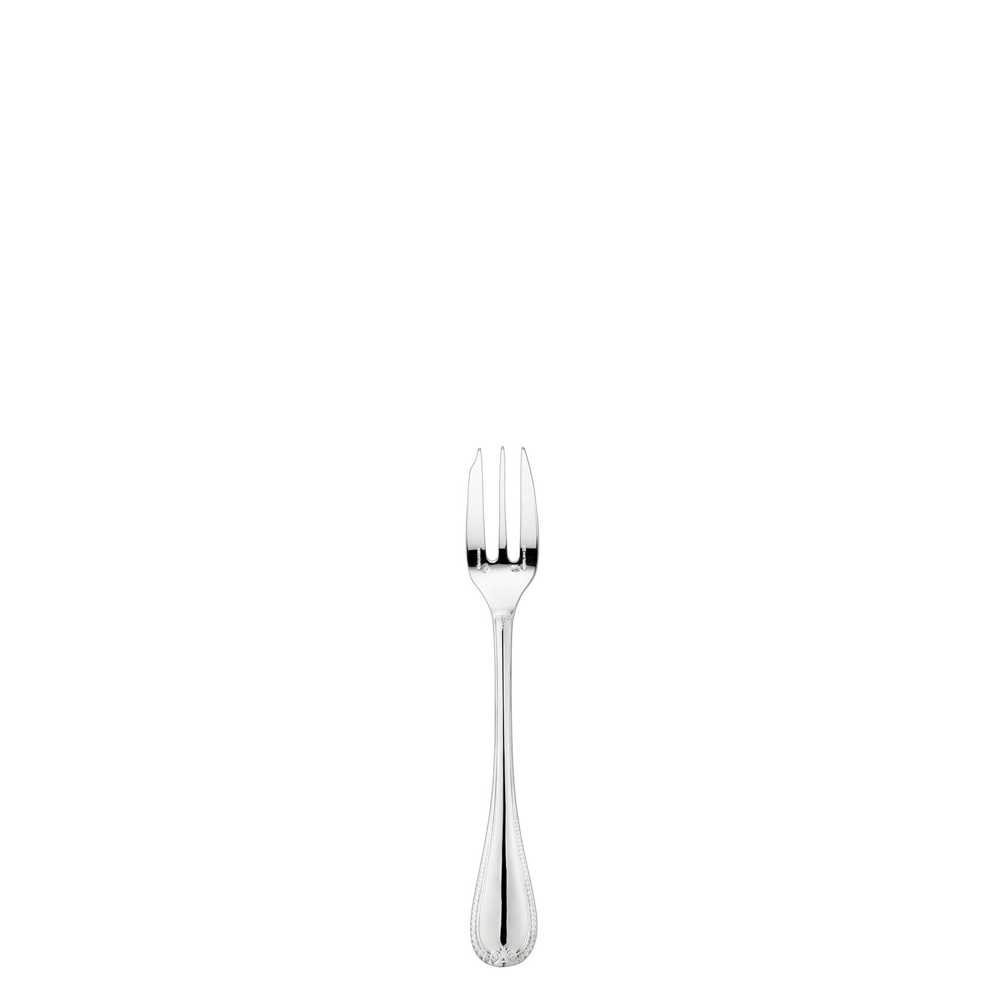 Christofle Malmaison Sterling Silver Cake Fork in sterling silver on a white background