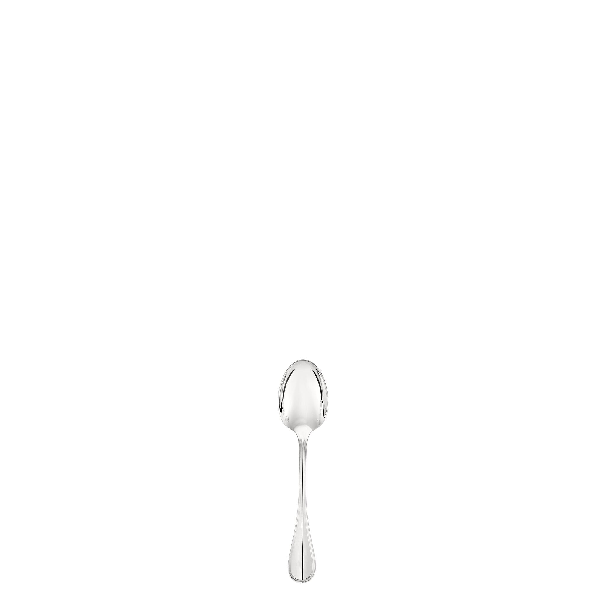 Christofle Albi Sterling Silver Espresso Spoon in sterling silver on a white background