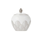 Christofle Malmaison Platinum Finish Porcelain Sugar Bowl in porcelain on a white background