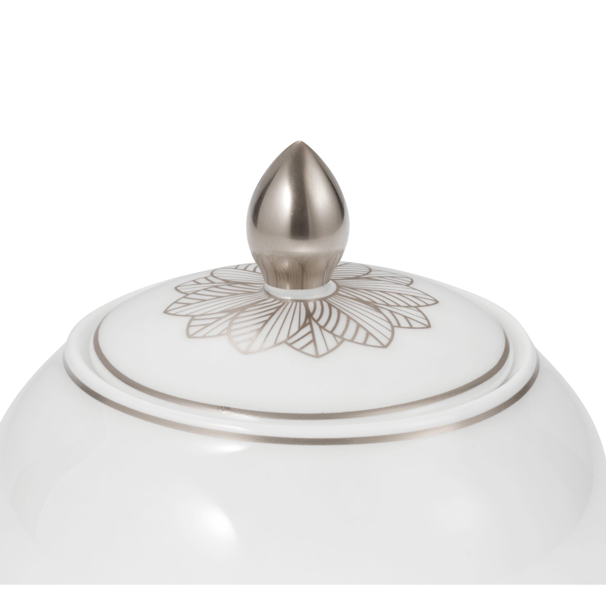 Christofle Malmaison Platinum Finish Porcelain Sugar Bowl — additional view