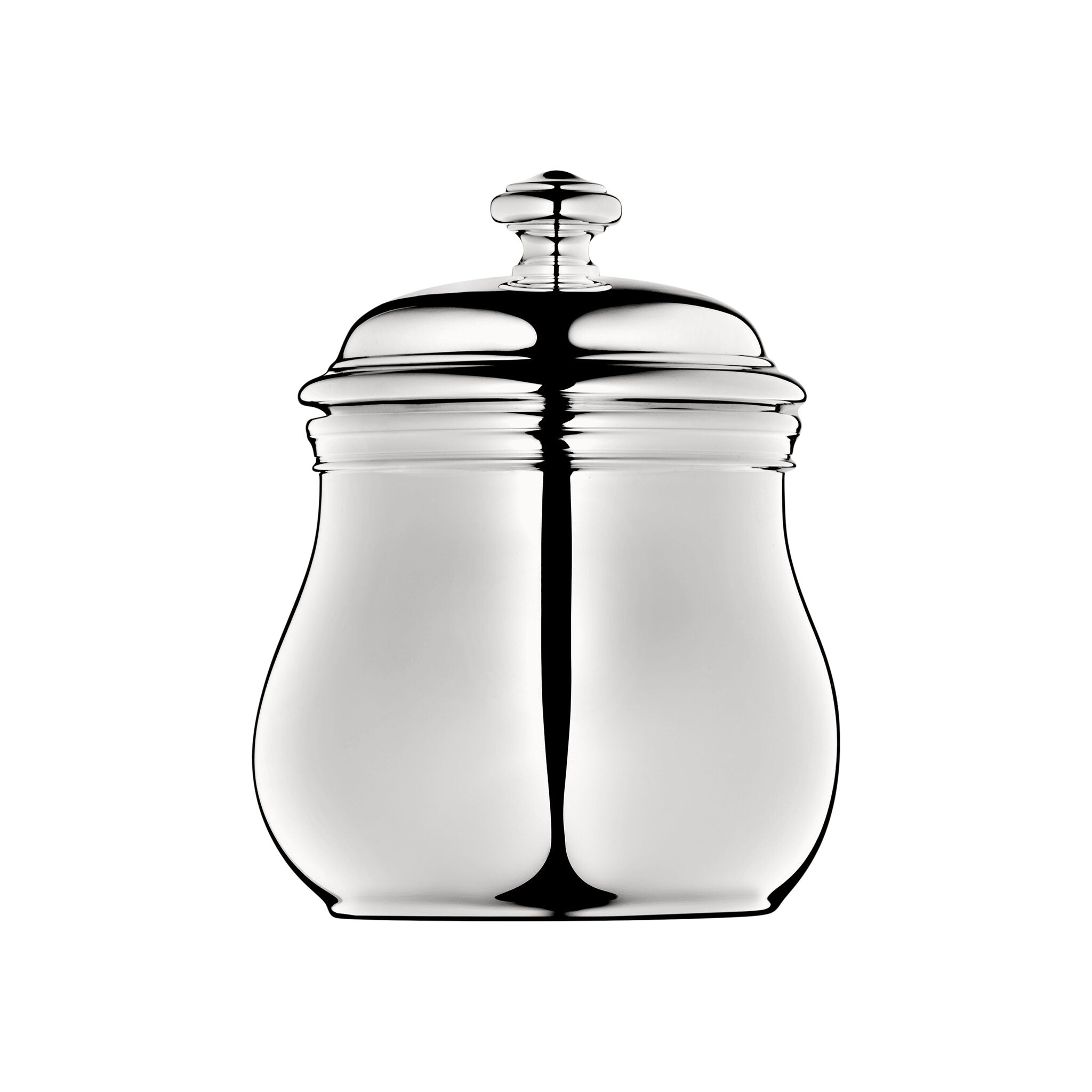 Christofle Albi Silver-Plated Sugar Bowl with Lid in silver-plate on a white background