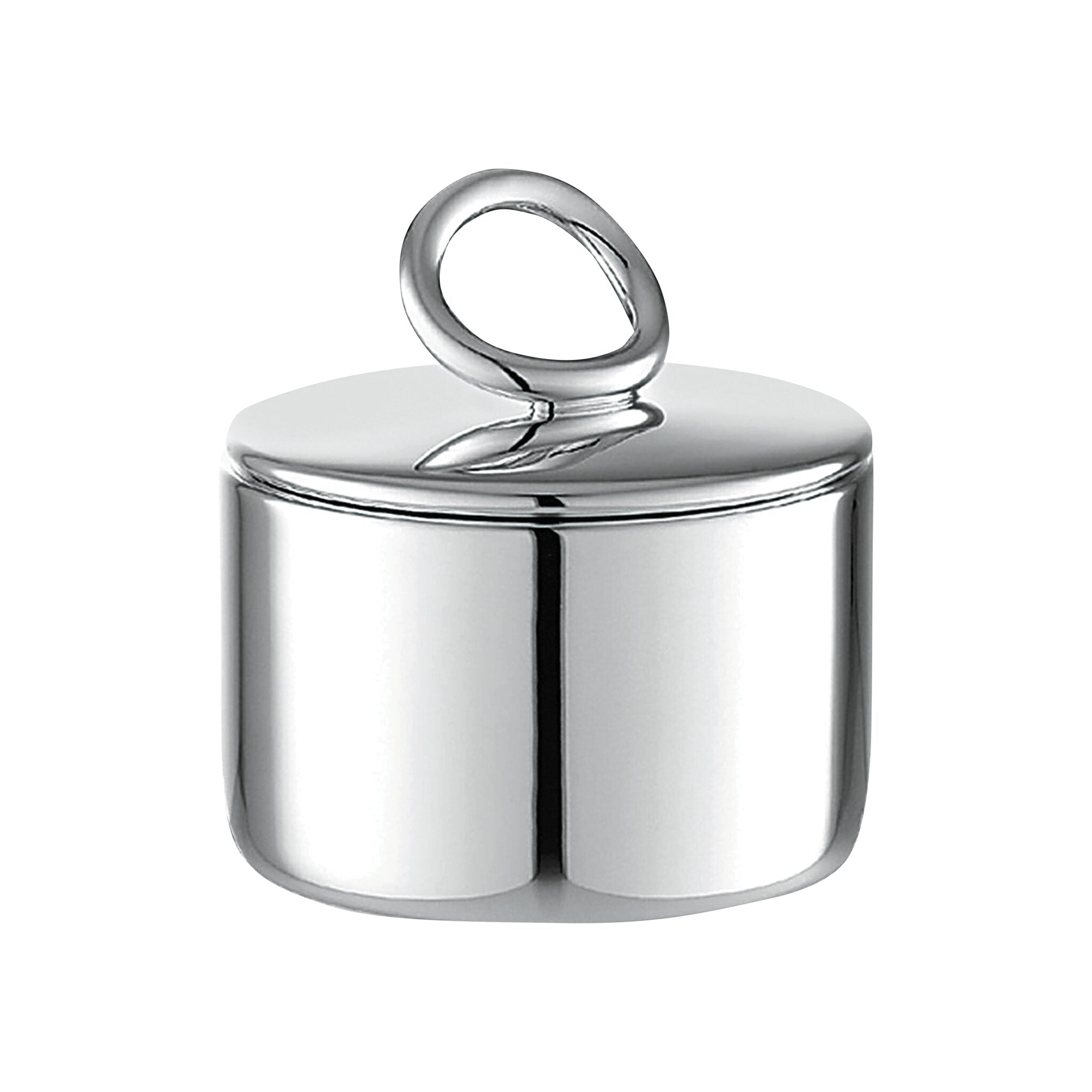 Christofle Vertigo Silver-Plated Sugar Bowl in silver-plate on a white background
