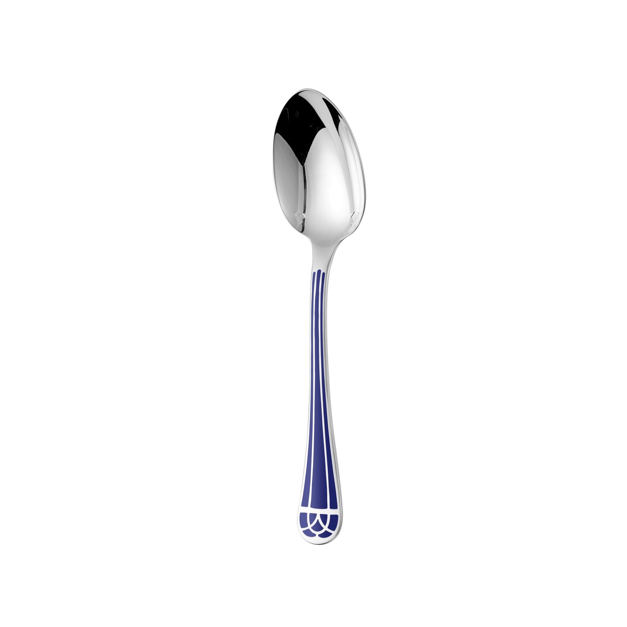 Christofle Silver-Plated Table Spoon - Marbled Blue in silver-plate on a white background