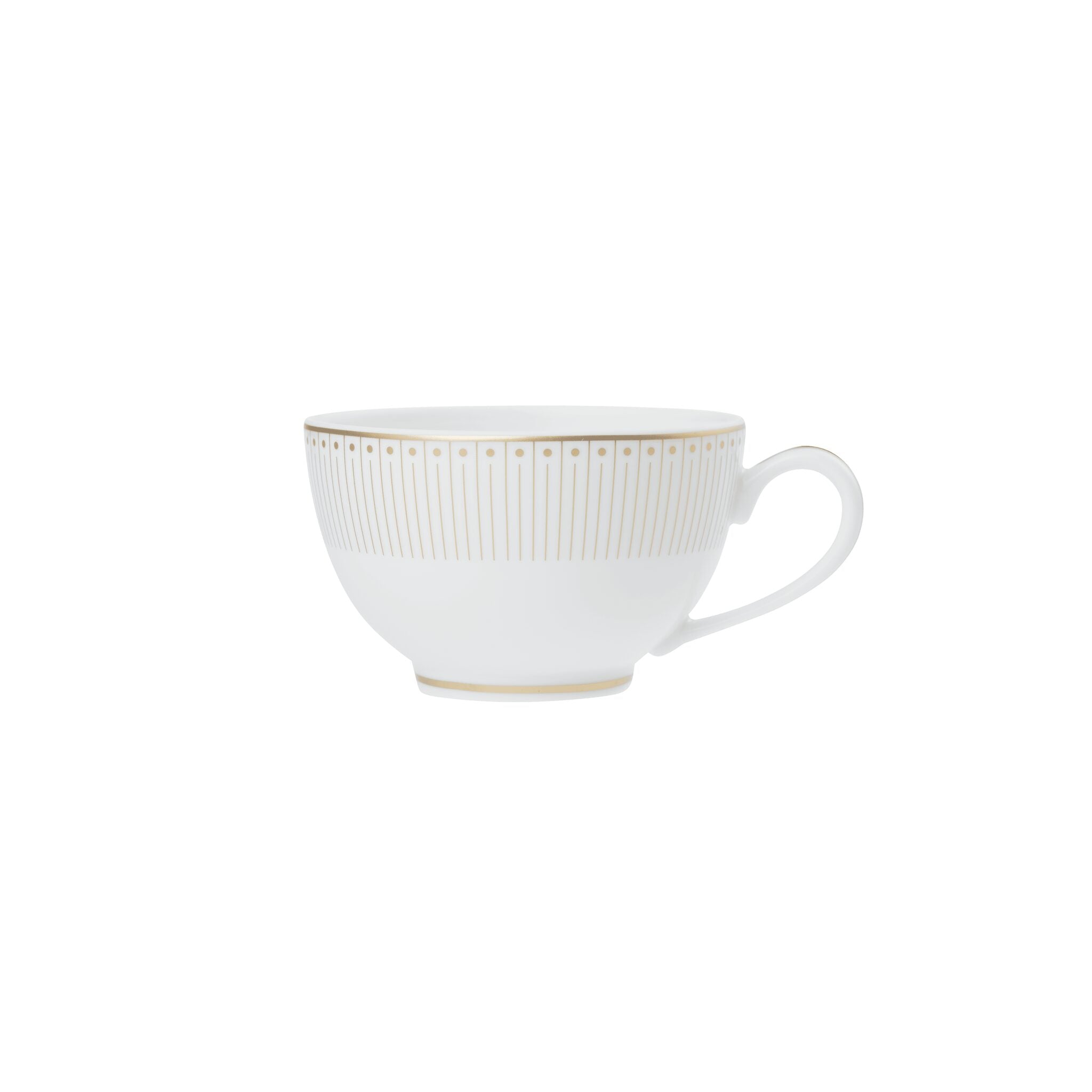 Christofle Malmaison Porcelain Tea Cup and Saucers Gold Finish — additional view