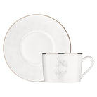 Christofle Porcelain Tea/Coffee Cup & Saucer in porcelain on a white background