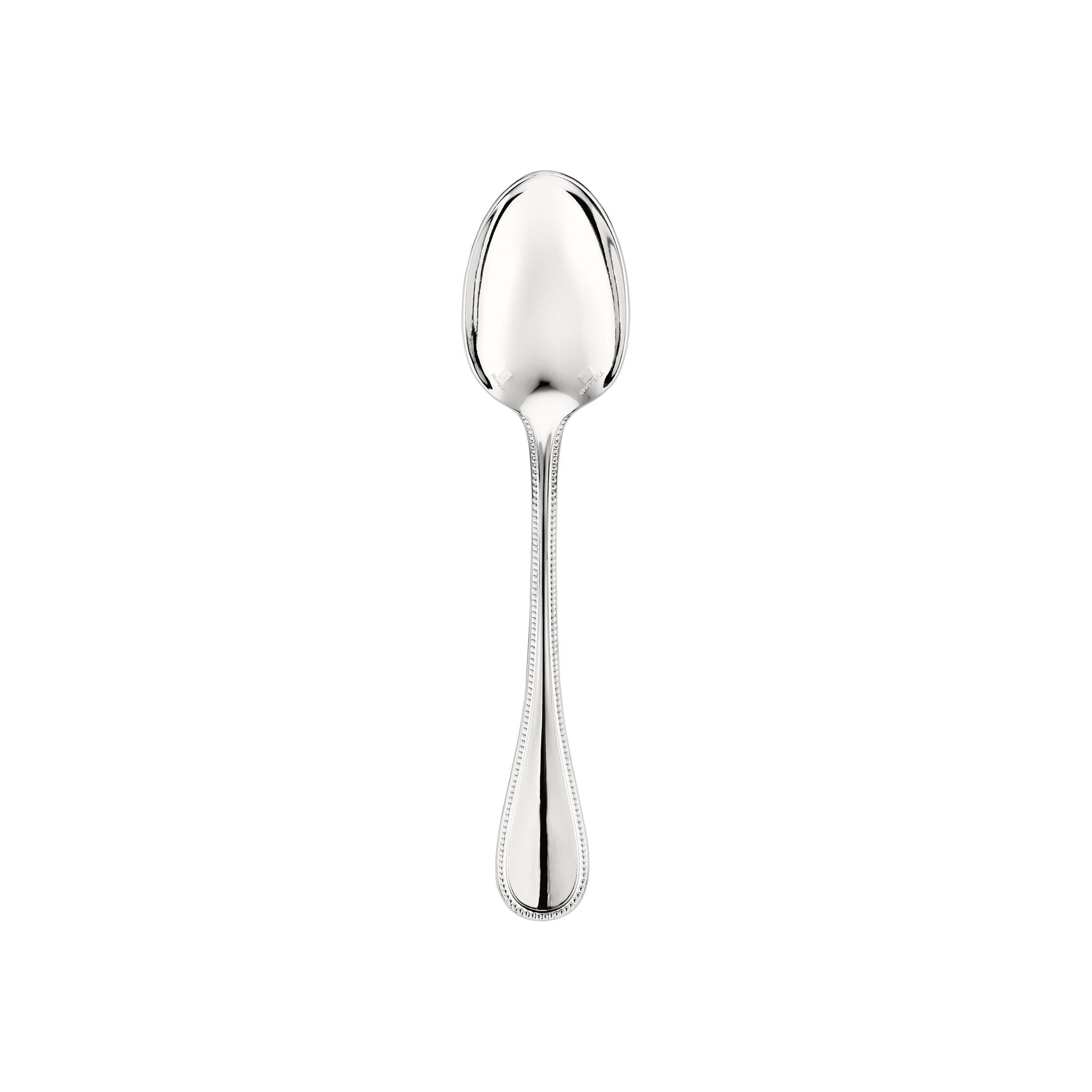 Christofle Perles Silver-Plated Tea Spoon in silver-plate on a white background
