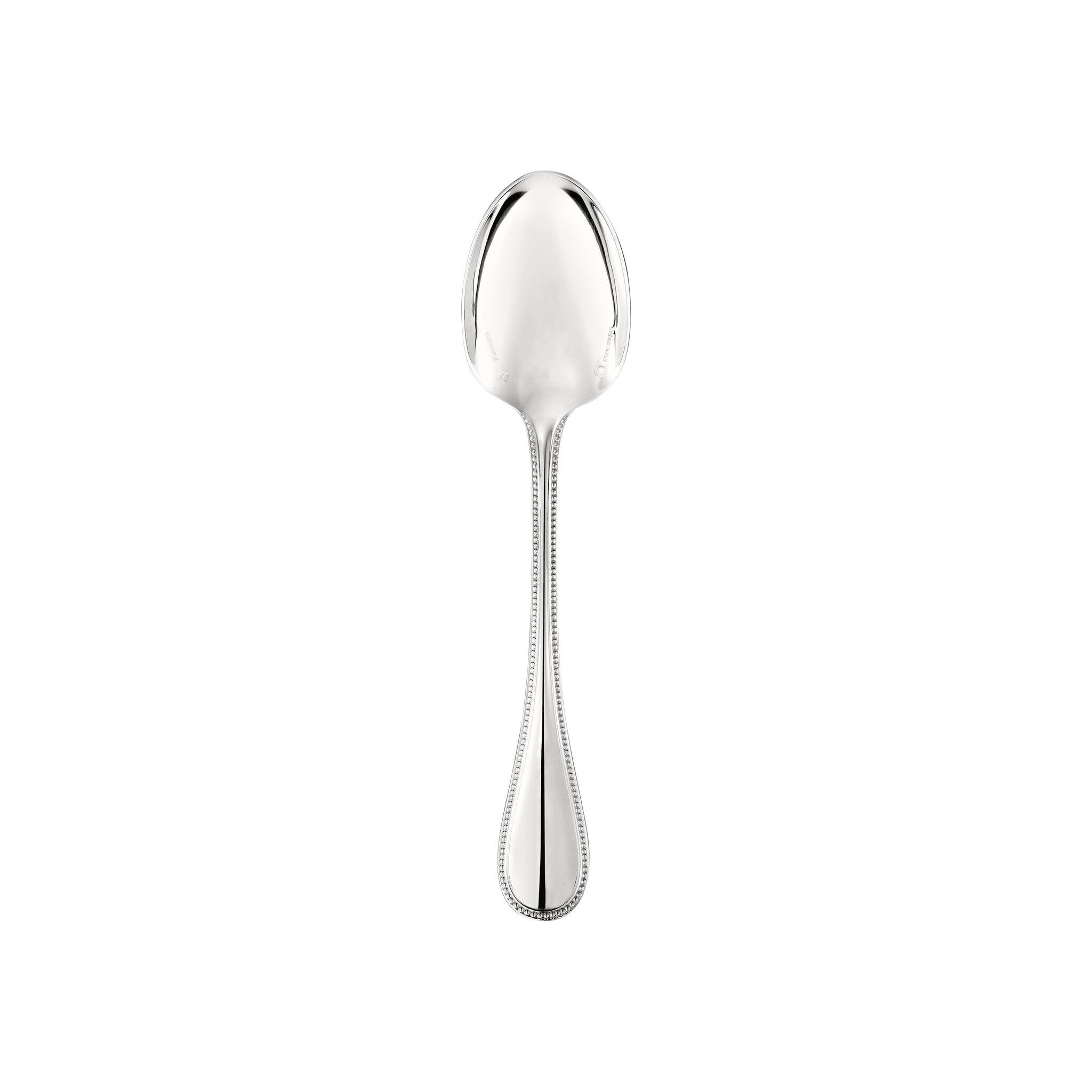 Christofle Perles Sterling Silver Teaspoon in sterling silver on a white background
