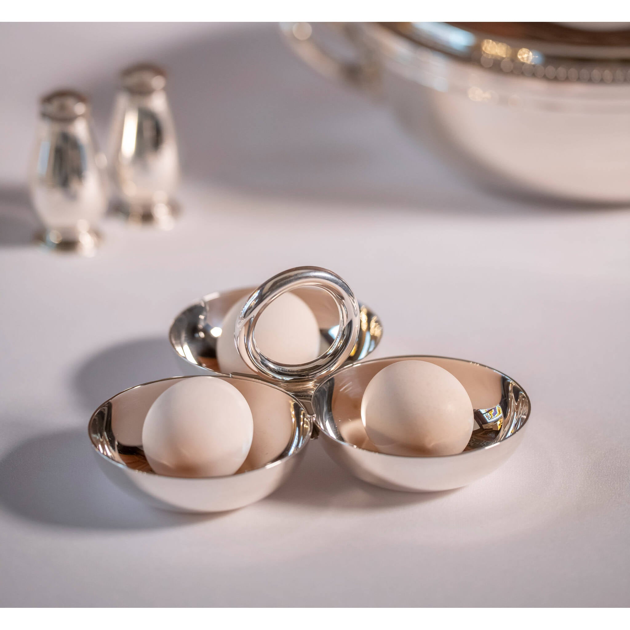 Christofle Vertigo Small Silver-Plated 3-Bowl Aperitif Serving Dish — additional view
