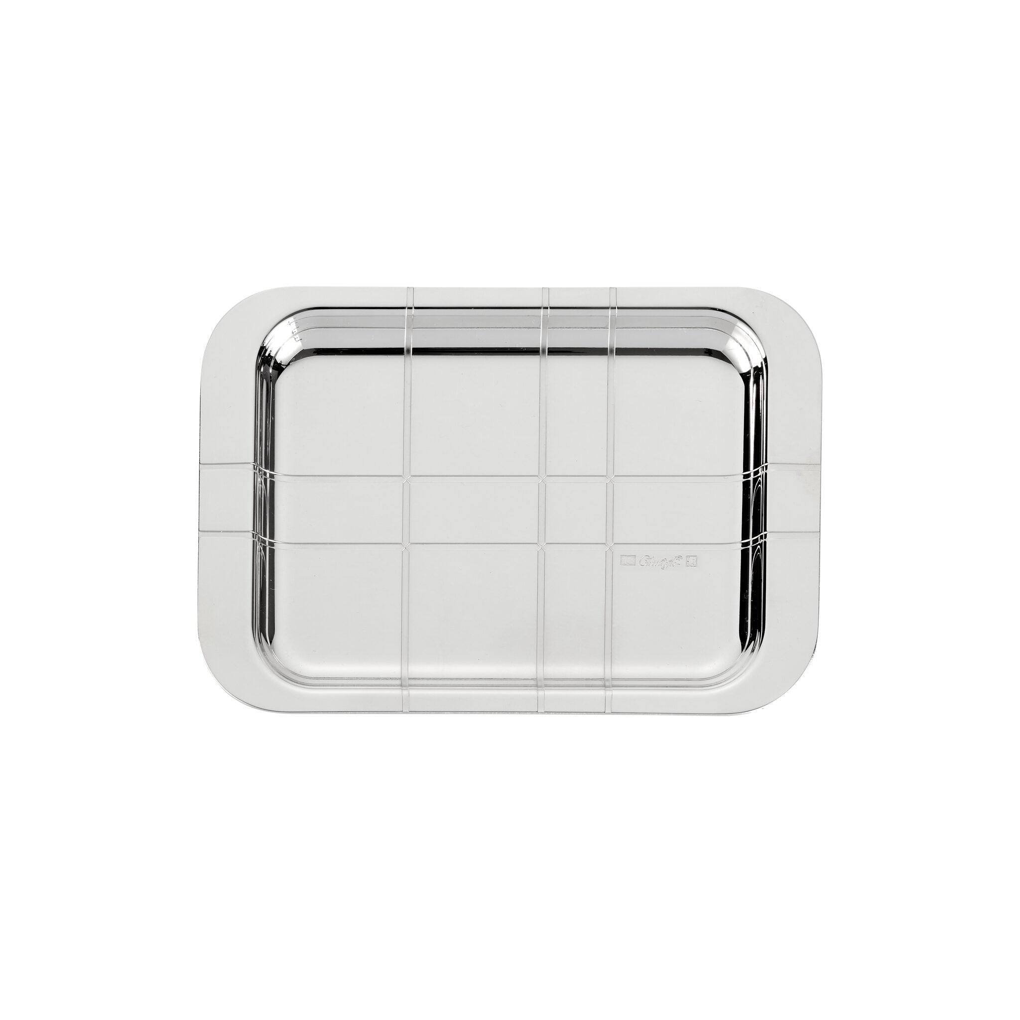 Christofle Graphik Silver-Plated Rectangular Tray - 4 X 6 in in silver-plate on a white background